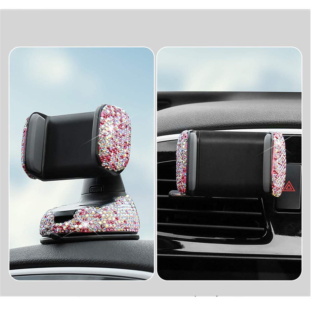 Sparkling Crystal Car Phone Holder - 360° Adjustable Universal Rhinestone Phone Mount for Windshield, Dashboard & Air Vent | Perfect for Driving, Commuting & Road Trips