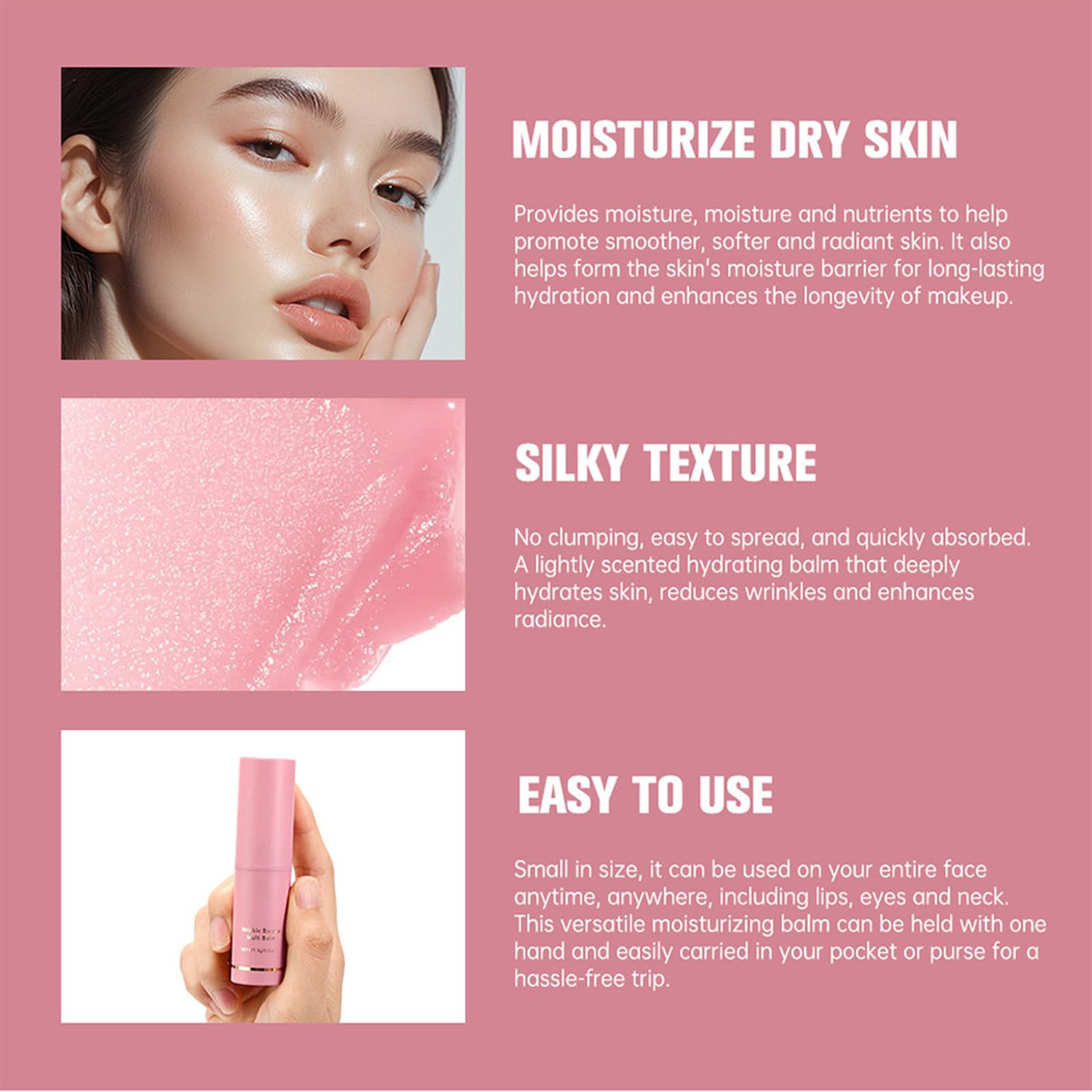 Multi-Purpose Hydrating Balm Stick - Moisturizing Facial Cream for Wrinkles & Dry Skin, Natural Lip Balm for Soft Lips | Perfect for Daily Skincare Routine & On-The-Go Hydration