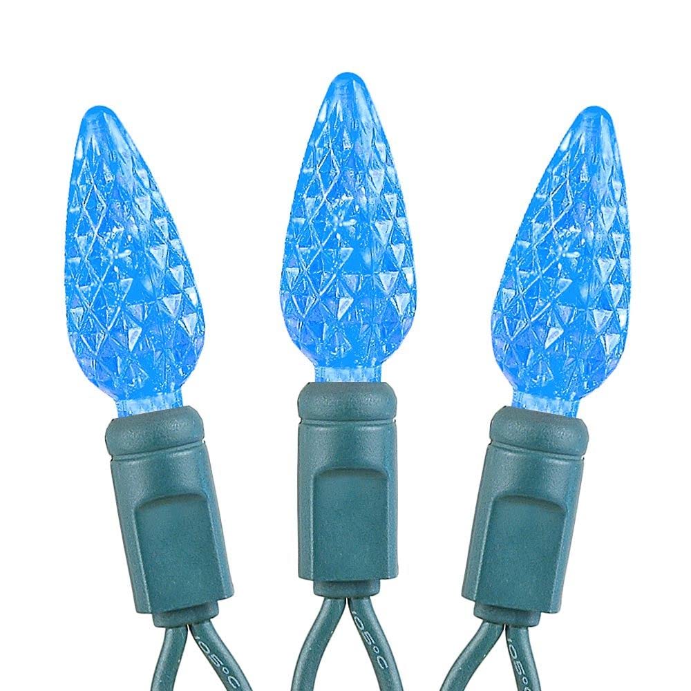 70 LED C6 Christmas String Lights 24FT - Commercial Grade Outdoor Christmas Tree Lights, Permanent Waterproof LED Decorations for Trees, Roof & Yard (Blue) - Perfect for Holiday, Party & Home Decoration