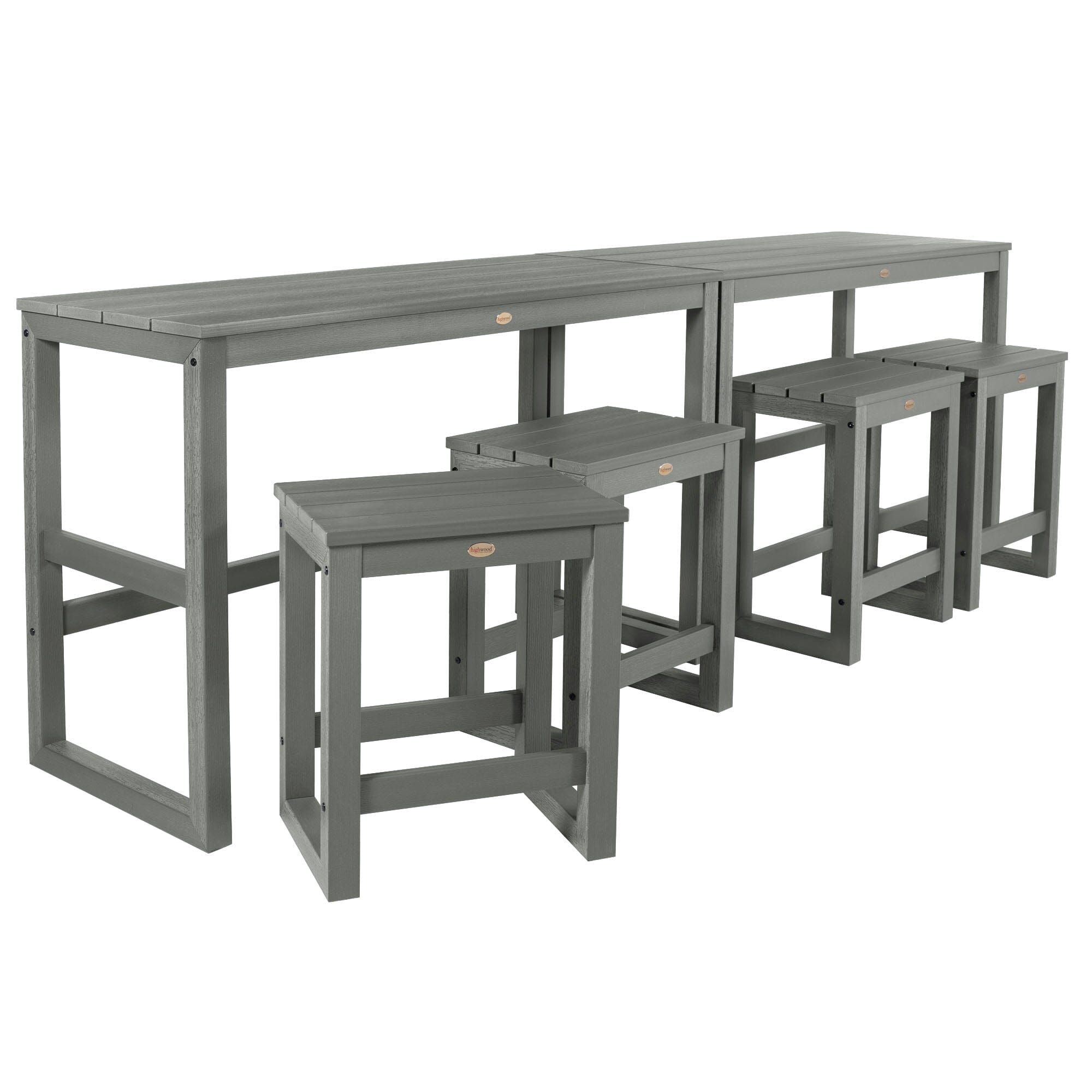 Monroe Modern Counter Height Balcony Dining Set - 6 Piece Outdoor Patio Furniture for Small Spaces, Bistro Style Breakfast Nook or Apartment Balcony - Weather-Resistant Metal Frame with Cushions