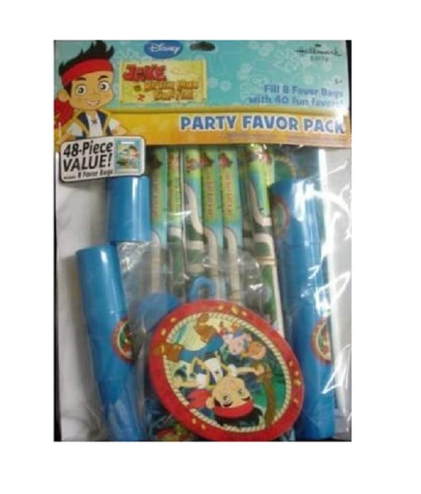 Jake and The Neverland Pirates Birthday Party Supplies Favor Bundle Set - 8 Loot Bags, 40 Piece Favor Pack, 24 Stickers, 12 Tattoos - Perfect for Kids Birthday Party Decorations and Pirate Themed Events