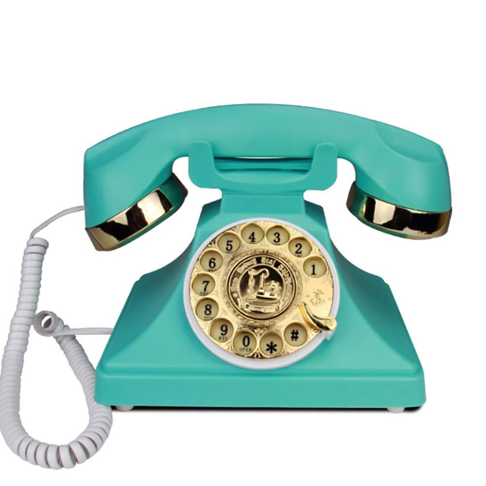 Vintage Retro Rotary Dial Telephone - Antique Metal Desk Phone with Adjustable Volume & Call Reminder - Perfect for Home Decor, Office, and Film/TV Props