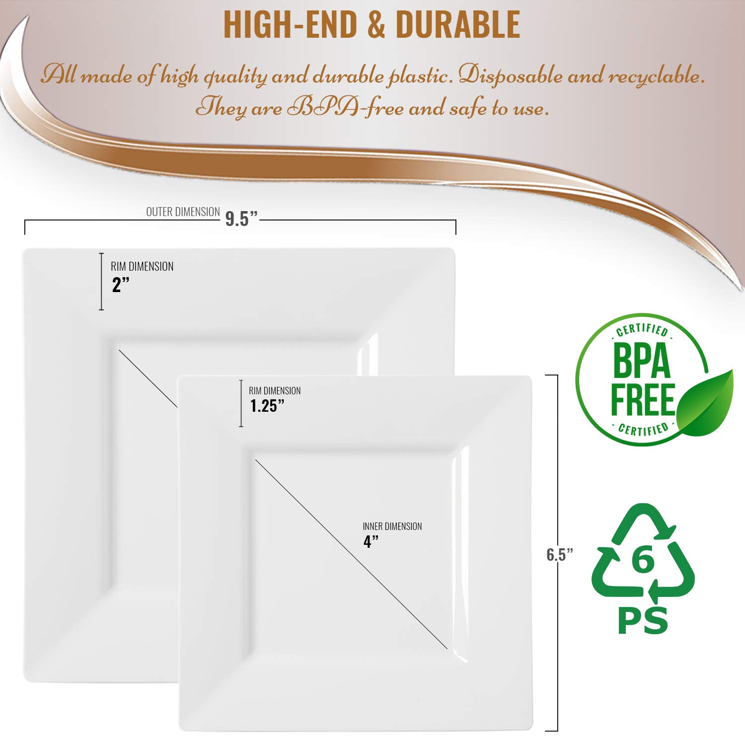 Elegant Disposable Plastic Dinnerware Set for 120 Guests - Heavy Duty White Plastic Plates & Cutlery Combo | Perfect for Weddings, Parties & Catering Events