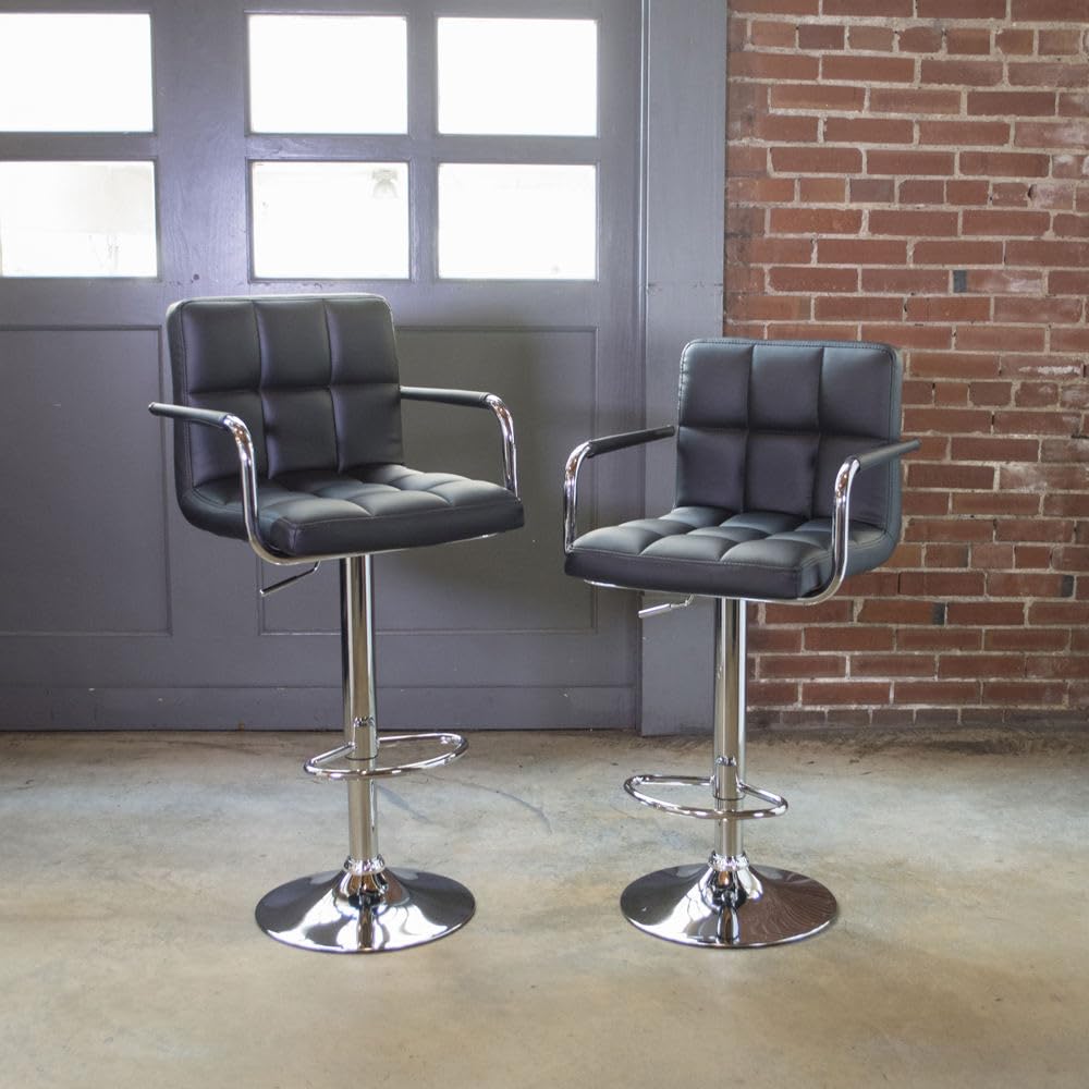 Comfortable Bar Stool with Armrest & Back Support - Perfect for Kitchen Island, Home Bar & Dining Counter Use