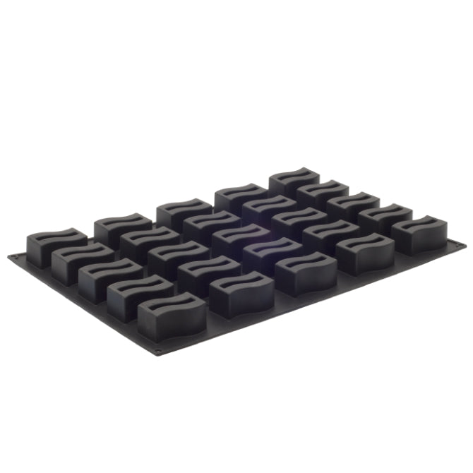 Pavoflex Silicone Wave Mold - 25 Cavity Flexible Baking Mold for Chocolate, Candy, Ice Cubes & Soap Making - Perfect for DIY Desserts, Party Treats & Craft Projects