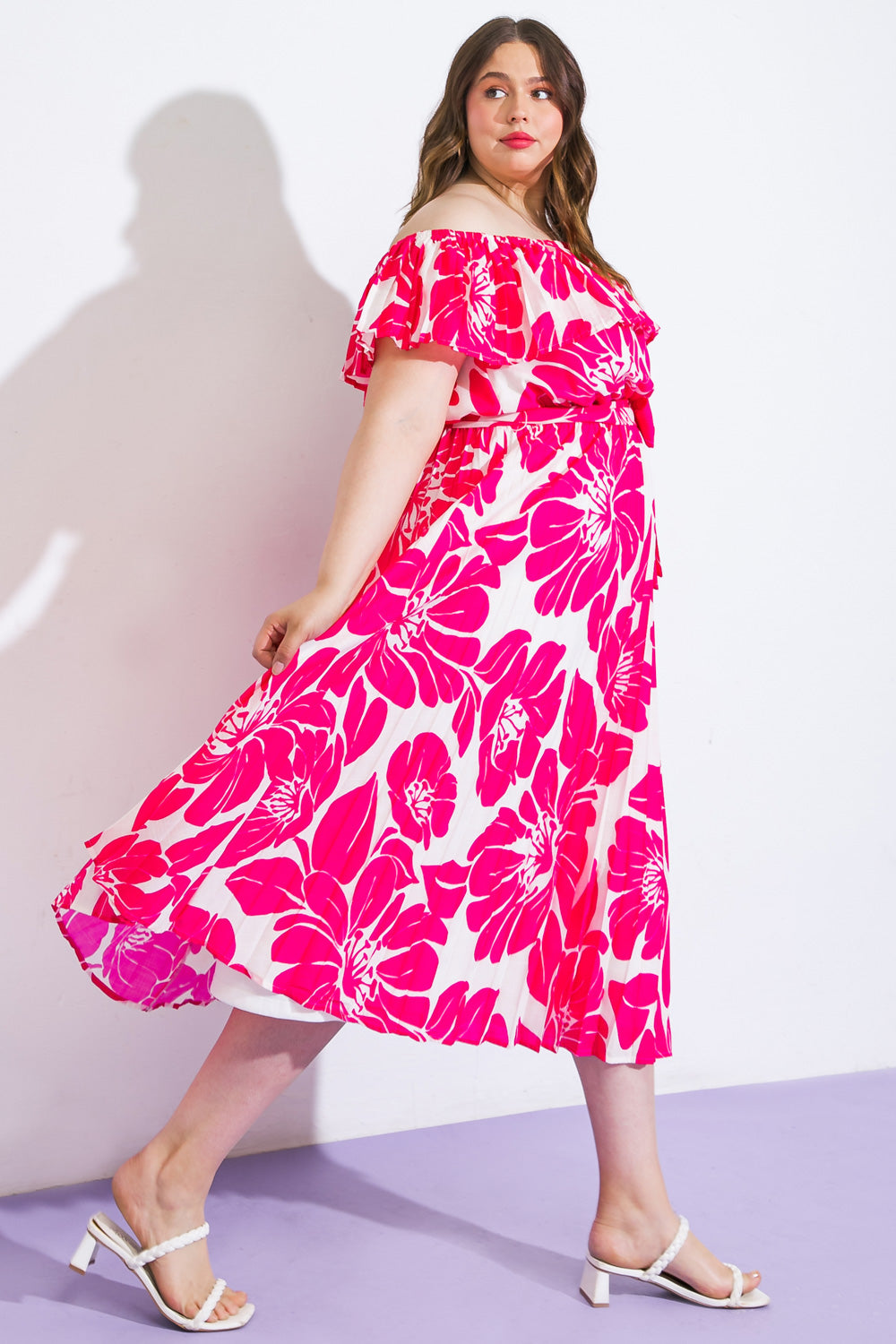 Love Script Woven Midi Dress - Floral Print Summer Dress for Women, Perfect for Beach Vacations, Date Nights & Garden Parties