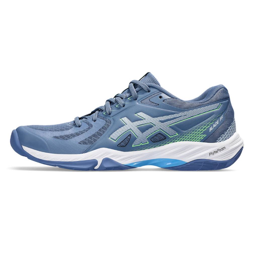 ASICS Blade FF Men's Indoor Volleyball Shoes - Lightweight Court Shoes for Badminton/Tennis/Squash (Blue/Lime) - Perfect for Competitive Play & Training Sessions