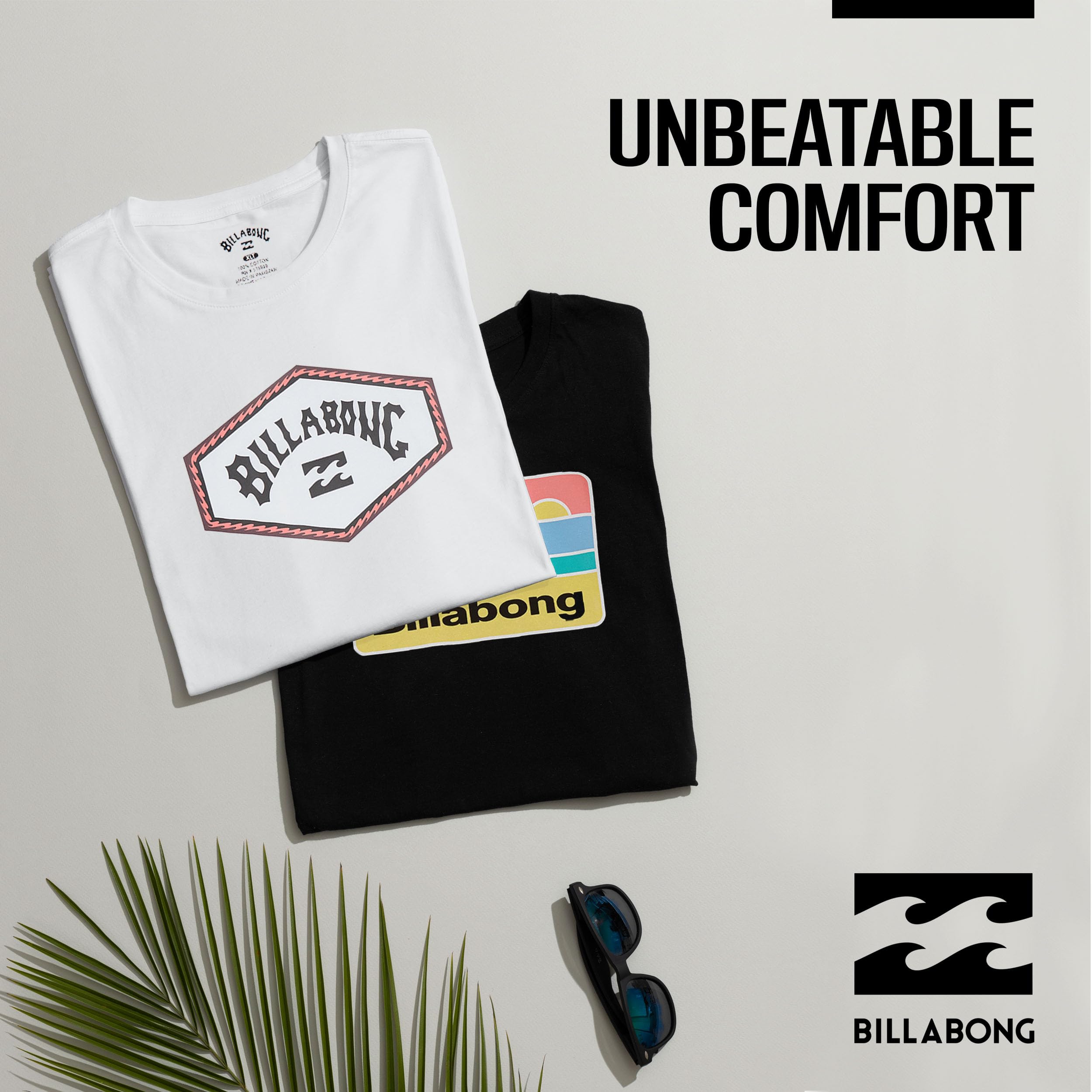 Billabong Big and Tall Men's T-Shirts 2-Pack - 100% Cotton Comfortable Summer Beach Tees for Casual Wear & Outdoor Activities