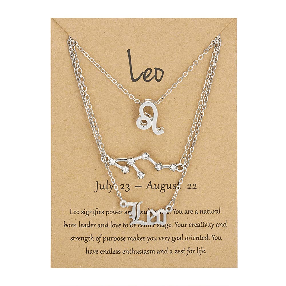 ShiQiao Horoscope Necklace for Women - Zodiac Astrology Pendant with 3 Layers, Perfect Birthday & Christmas Gift for Girls - Elegant Star Necklace for Daily Wear, Special Occasions & Spiritual Jewelry Collection