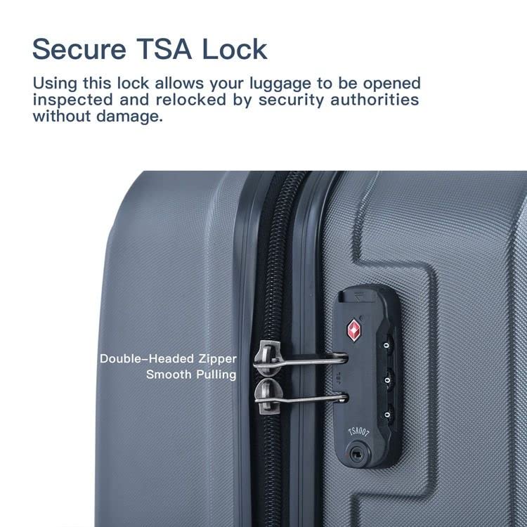 Expandable ABS Lightweight Hard-Shell Luggage Set with 360° Spinner Wheels & TSA Lock - Durable Suitcase for Travel, Business Trips & Family Vacations