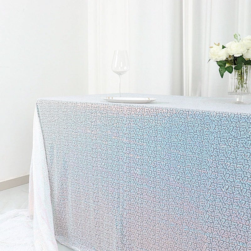 90x156 Inch Sparkling Sequined Rectangular Tablecloth for Wedding, Party, Banquet & Holiday Decor - Elegant Dining Table Cover for Special Occasions