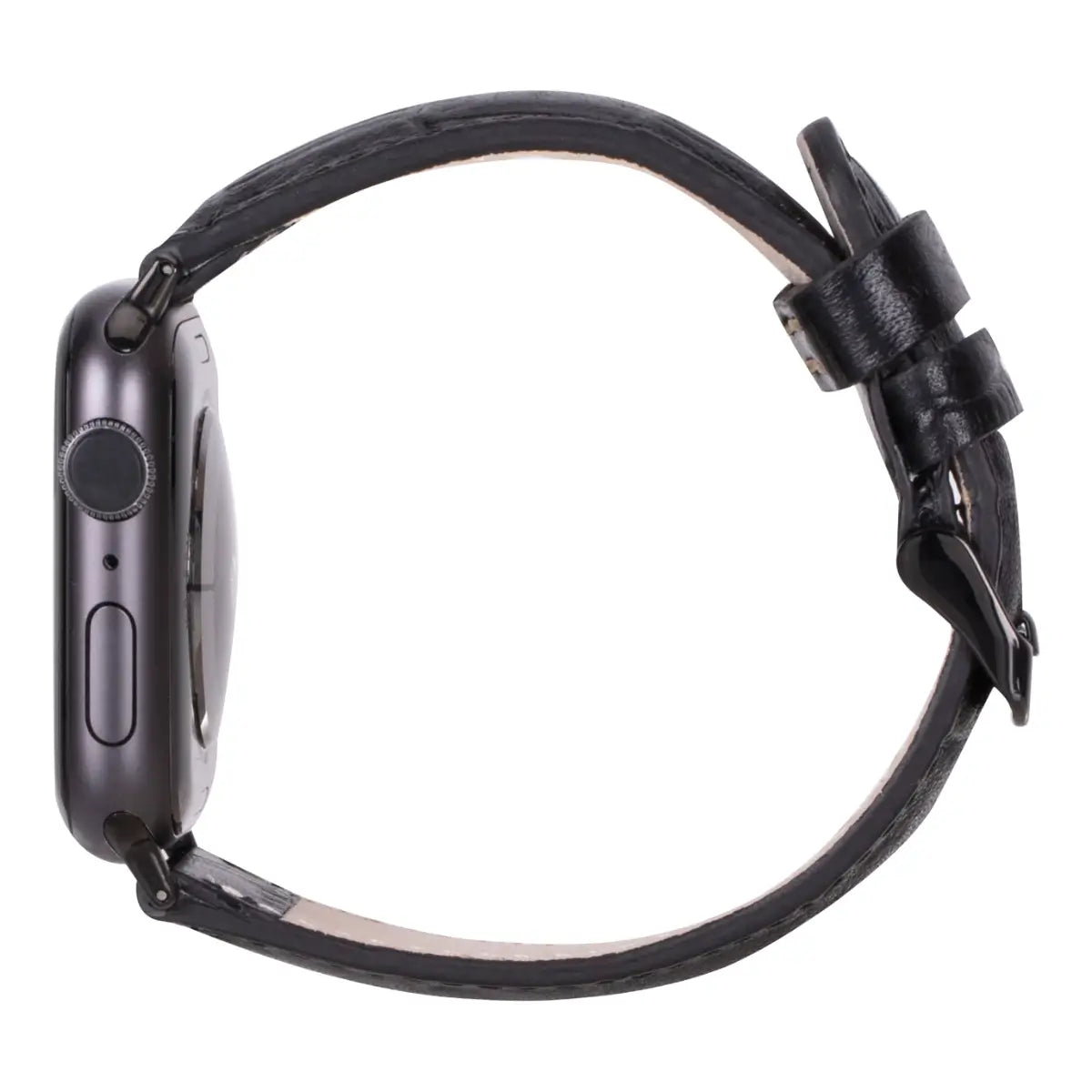 Premium Black Crocodile Pattern Leather Apple Watch Band - Stylish & Durable Replacement Strap for Apple Watch Series 1/2/3/4/5/6/7/8/SE - Perfect for Business, Casual & Formal Occasions