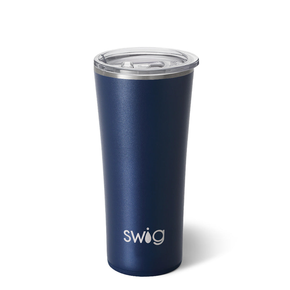 22oz Navy Blue Insulated Tumbler Cup - Leak Proof Stainless Steel Travel Mug for Hot & Cold Drinks - Perfect for Office, Gym, Hiking & Outdoor Activities
