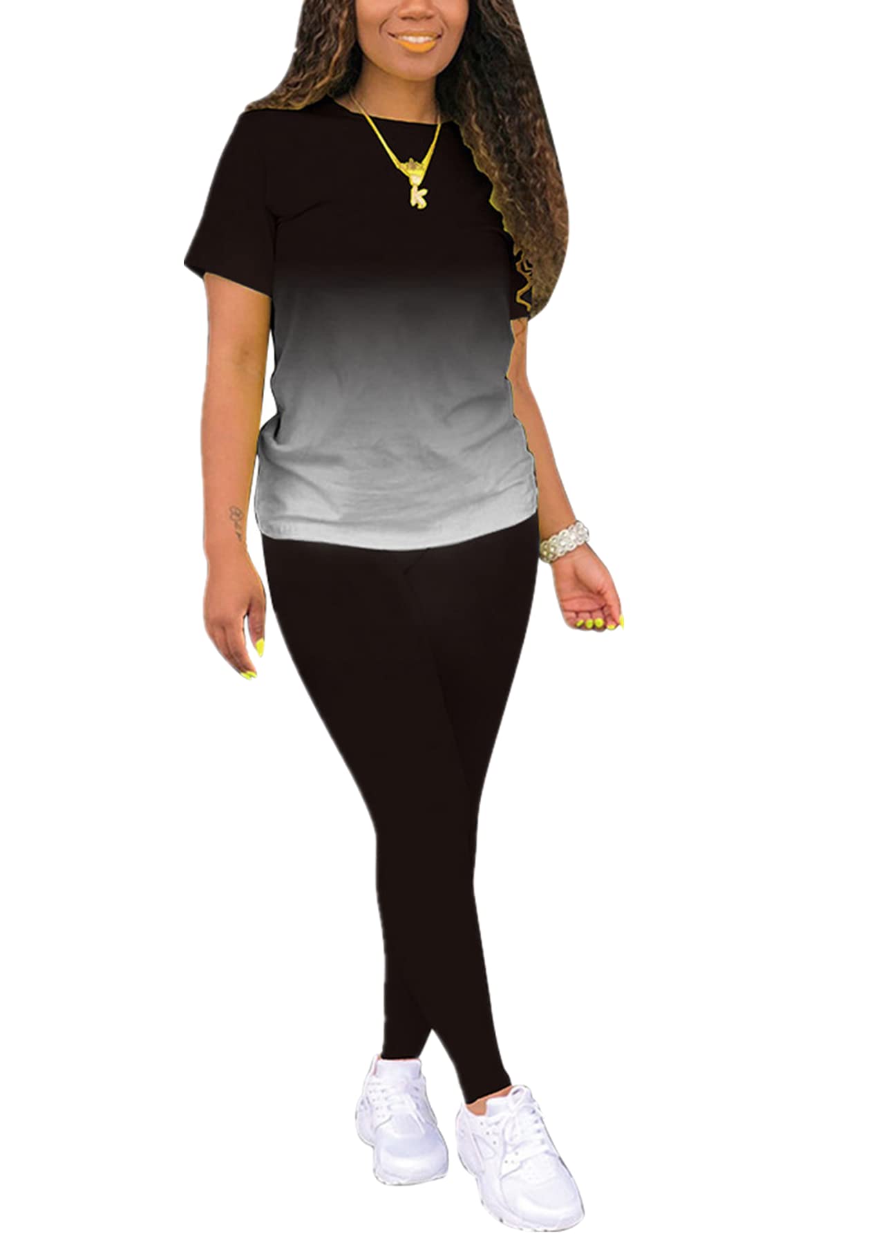 Sexy Plus Size Tie Dye Two Piece Outfits for Women - Summer Jogger Lounge Sets & 2 Piece Track Suits | Perfect for Casual Wear, Workouts, and Relaxing at Home