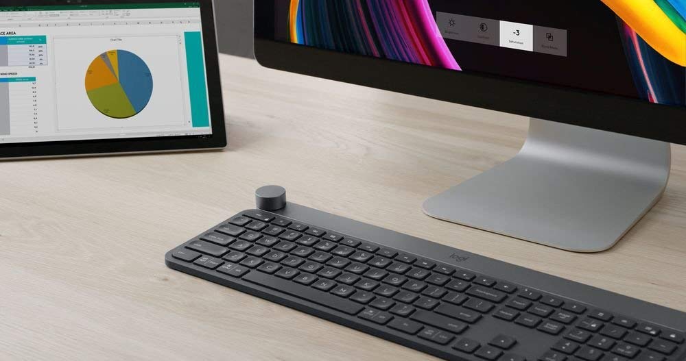 Logitech Craft Wireless Illuminated Keyboard - QWERTY Italian Layout (Black) | Premium Backlit Keyboard for Office, Design & Creative Work
