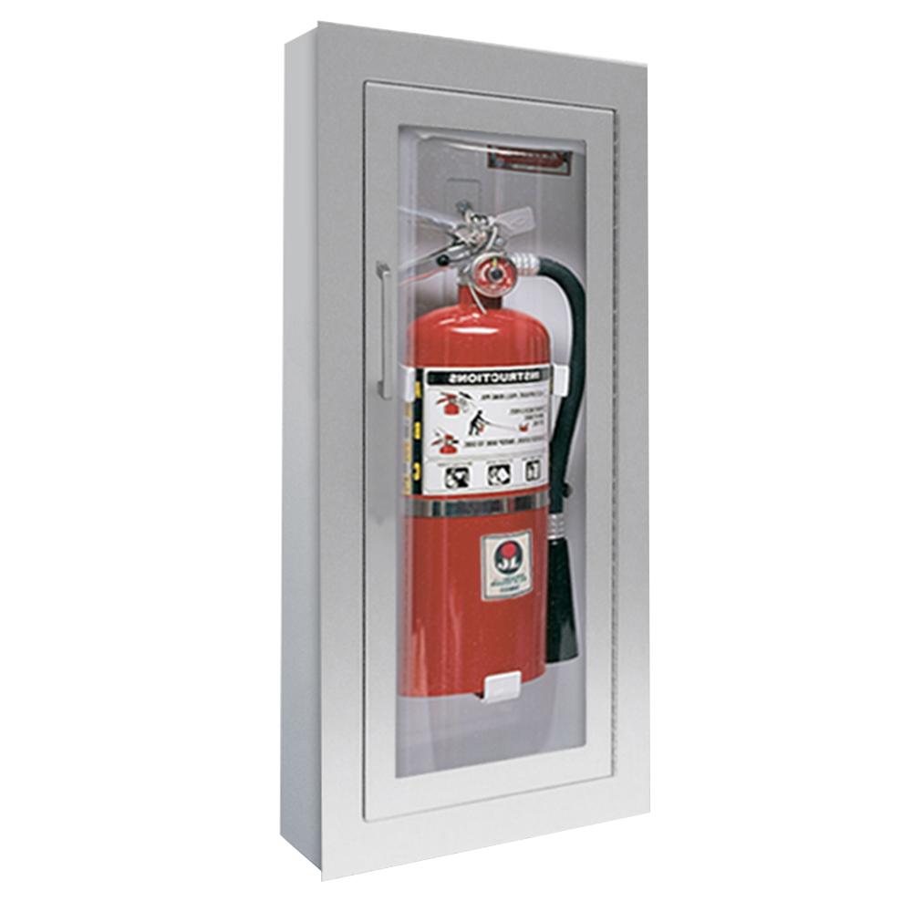 JL Industries 1526F25 Clear VU Fire Extinguisher Cabinet - Transparent Acrylic Full Glazing with Pull Handle - Ideal for Offices, Schools, and Commercial Buildings Safety Compliance