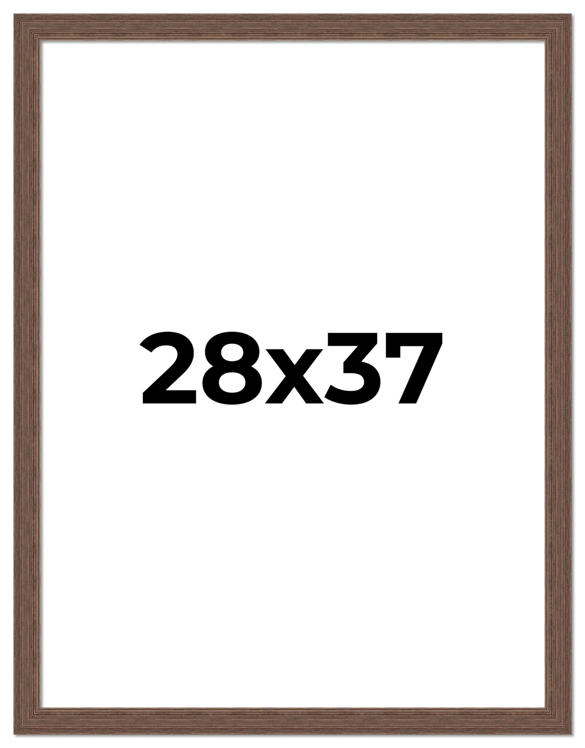 28x37 Distressed Brown Barnwood Picture Frame - Rustic Farmhouse Photo Display with UV Acrylic Shatter Guard & Acid-Free Backing | Perfect for Wall Art, Family Photos, and Home Decor