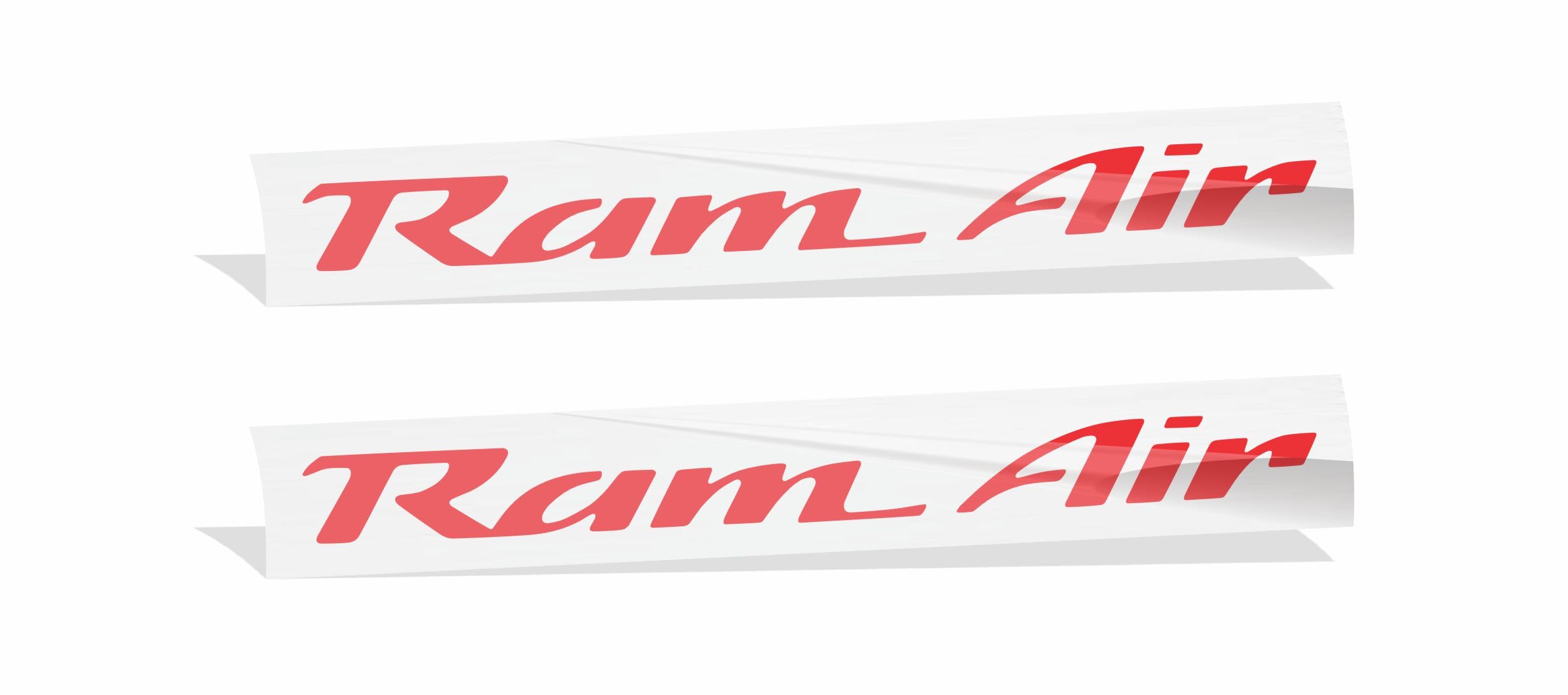 Ram Air Decal Stickers (Pair) - Gloss Red Vinyl Car Decals for Hood & Side Panels - High Performance Automotive Styling Accessories for Muscle Cars & Sports Vehicles