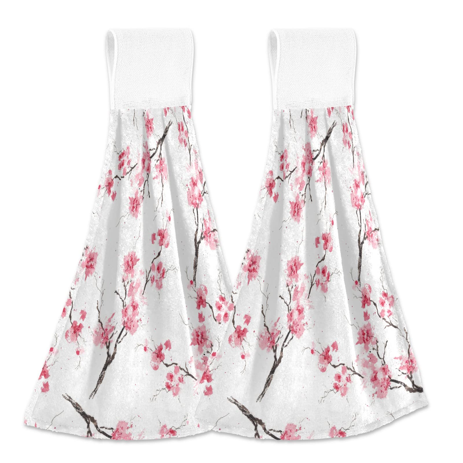 Watercolor Floral Kitchen Towels 2-Pack - Soft Absorbent for Dish & Tea Bar