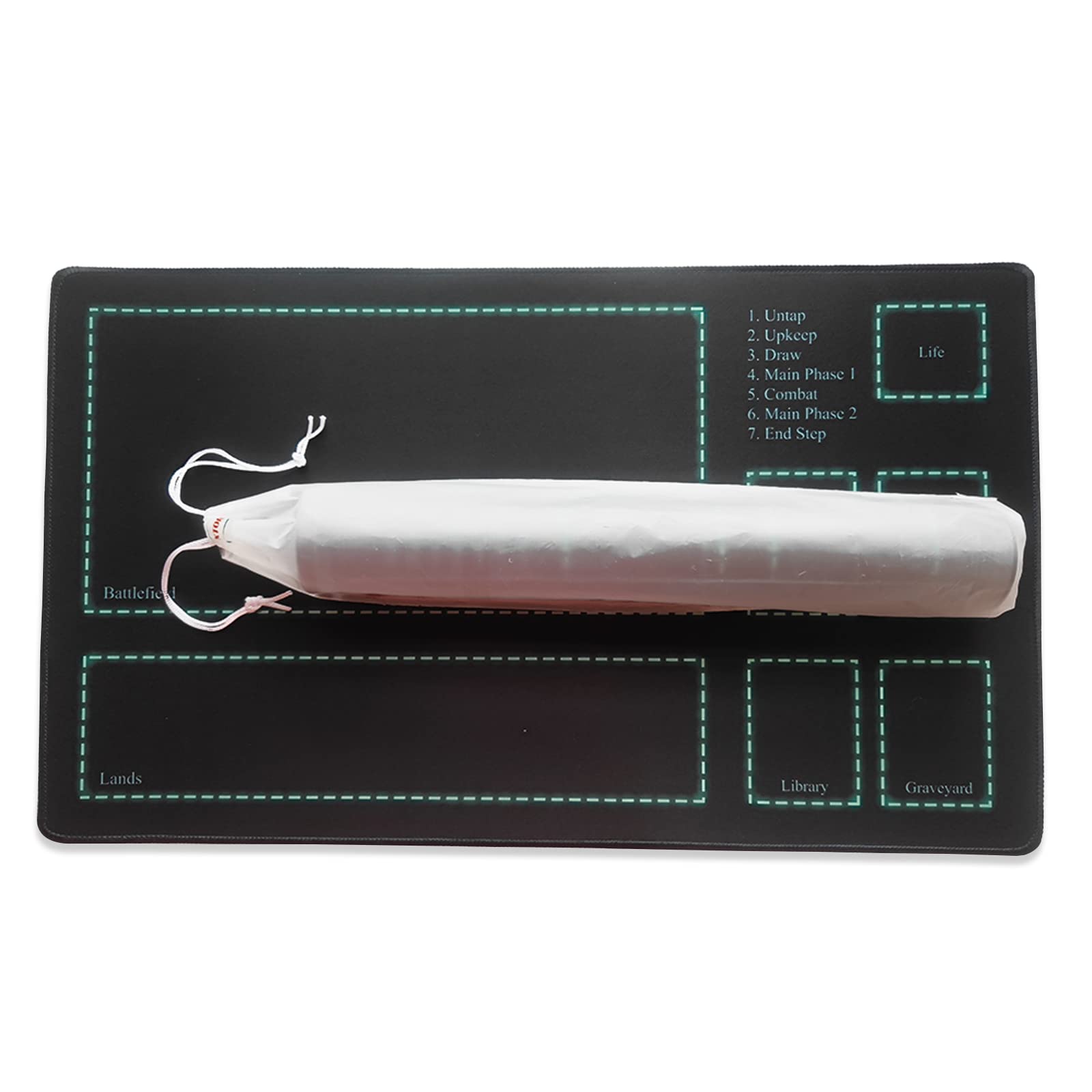 Premium MTG Playmat with Stitched Field Rules Zones - Includes Free Plastic Storage Tube & Bag | Perfect for Magic: The Gathering Beginners | Great for Tournaments, Casual Play & Home Game Nights