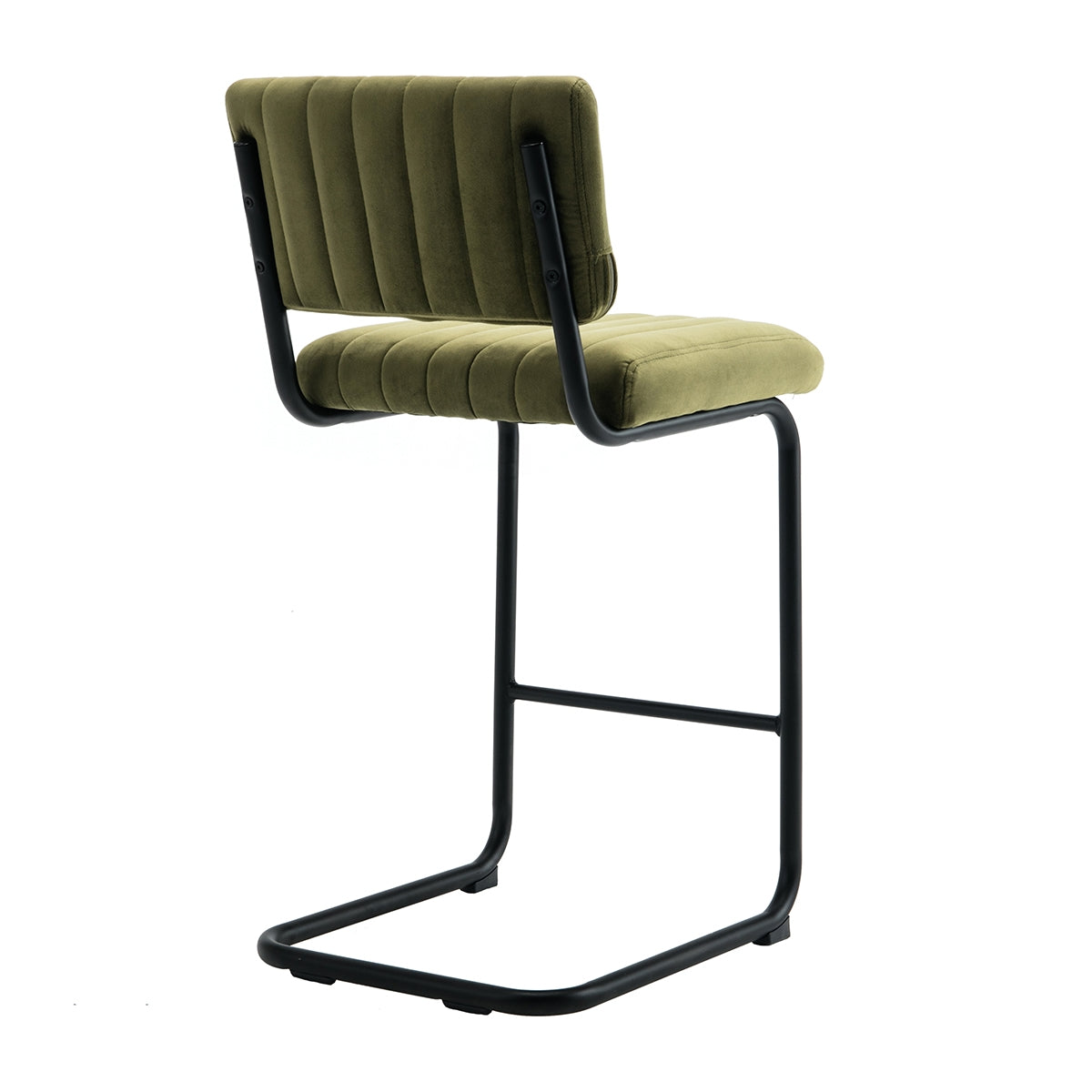 Luxury Blake Velvet Bar Stool - Modern Kitchen Island & Counter Height Stool with Padded Seat - Perfect for Home, Cafe & Restaurant Decor