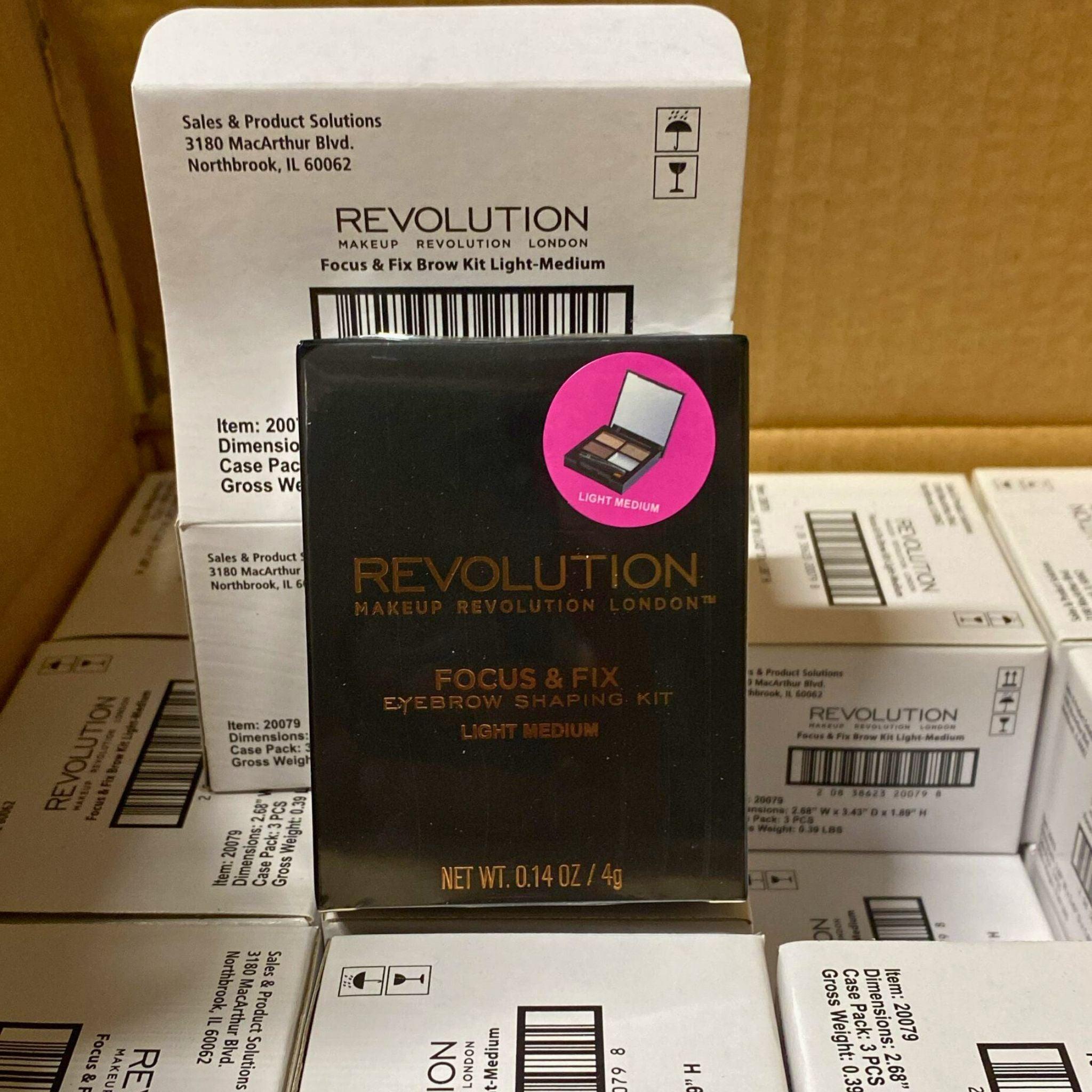 Revolution Makeup Revolution London Focus & Fix Eyebrow Shaping Kit - Light Medium, 0.14OZ (36 Pcs) - Perfect for Eyebrow Grooming, Shaping & Styling at Home or Salon