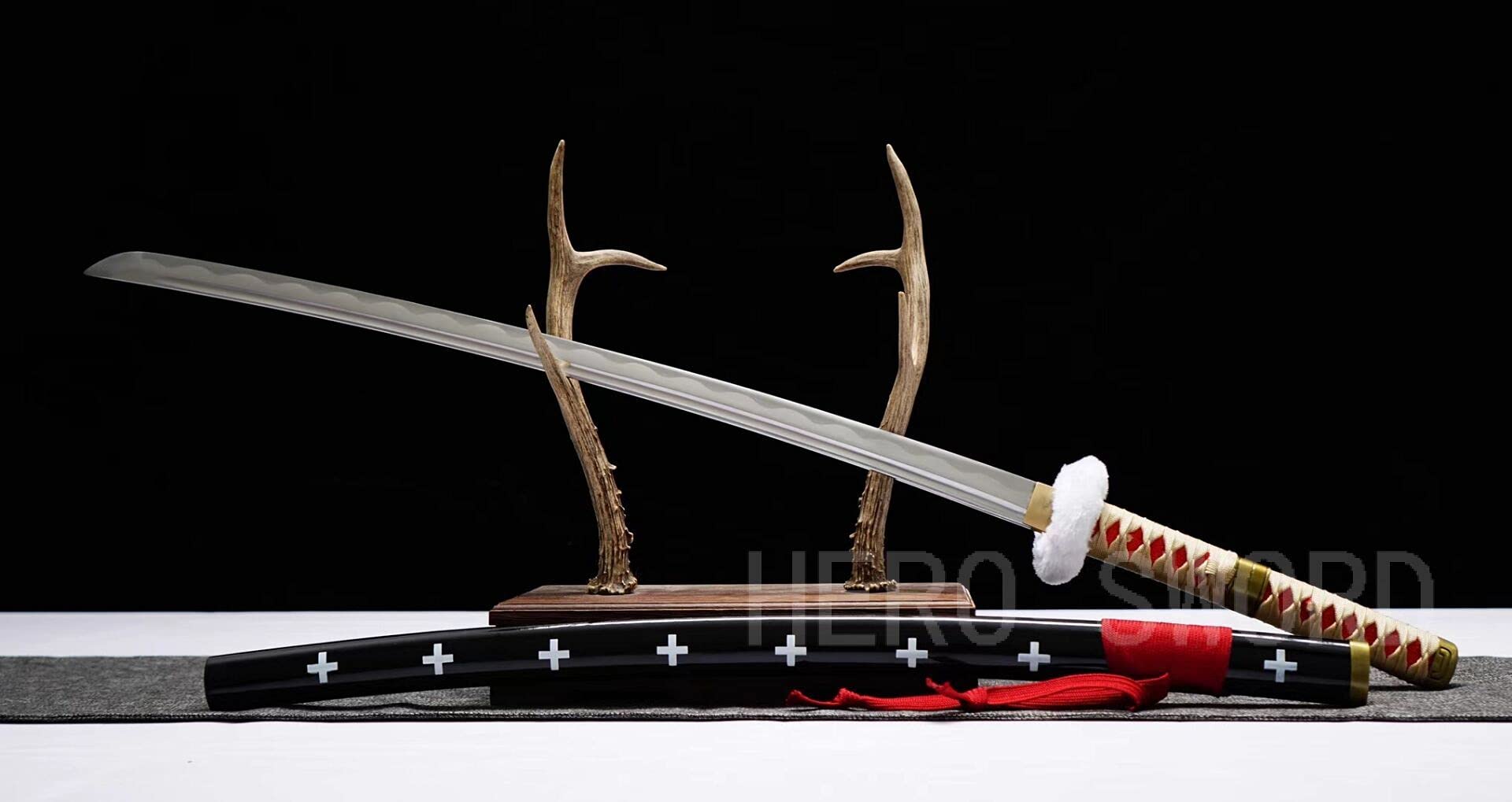 HERO SWORD Handmade One Piece Roronoa Zoro Katana - Japanese Anime Cosplay Samurai Sword with Purple Blade | Perfect Gift for Men & Women | Ideal for Cosplay, Collecting, and Home Decoration