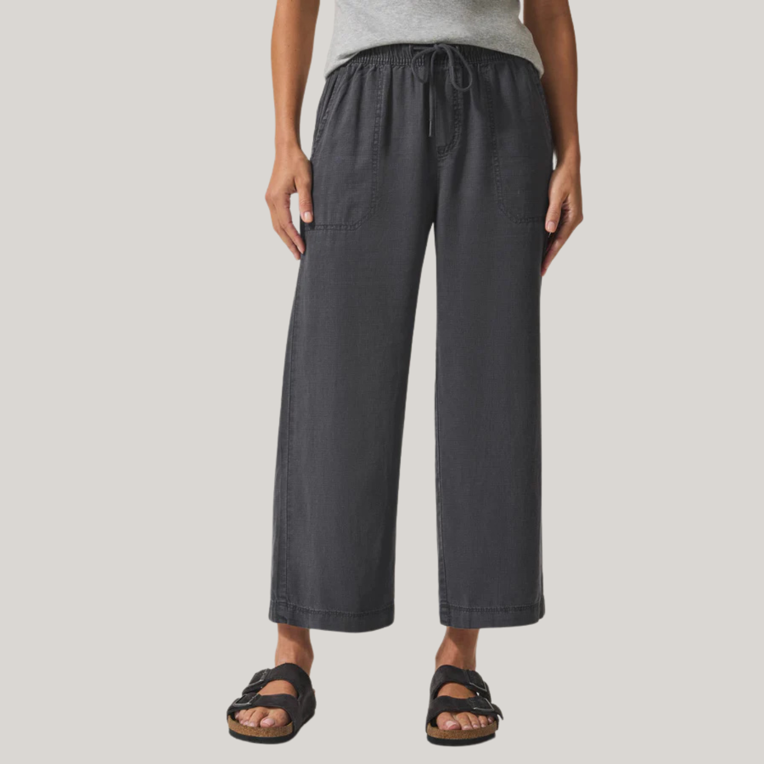 Angie Crop Wide Leg Pants - High Waisted Flowy Trousers for Women | Casual & Office Wear | Perfect for Summer & Travel
