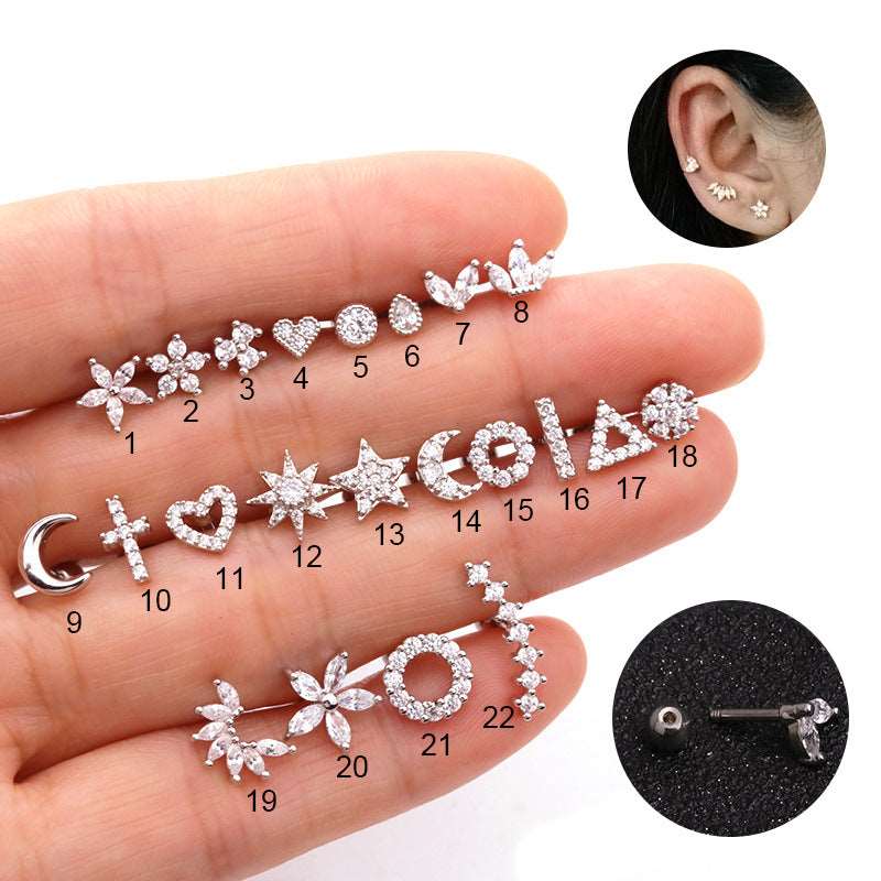 16G Surgical Steel Conch Stud Earrings, Helix Stud Earrings - Hypoallergenic Body Jewelry for Cartilage Piercing | Perfect for Everyday Wear & Special Occasions