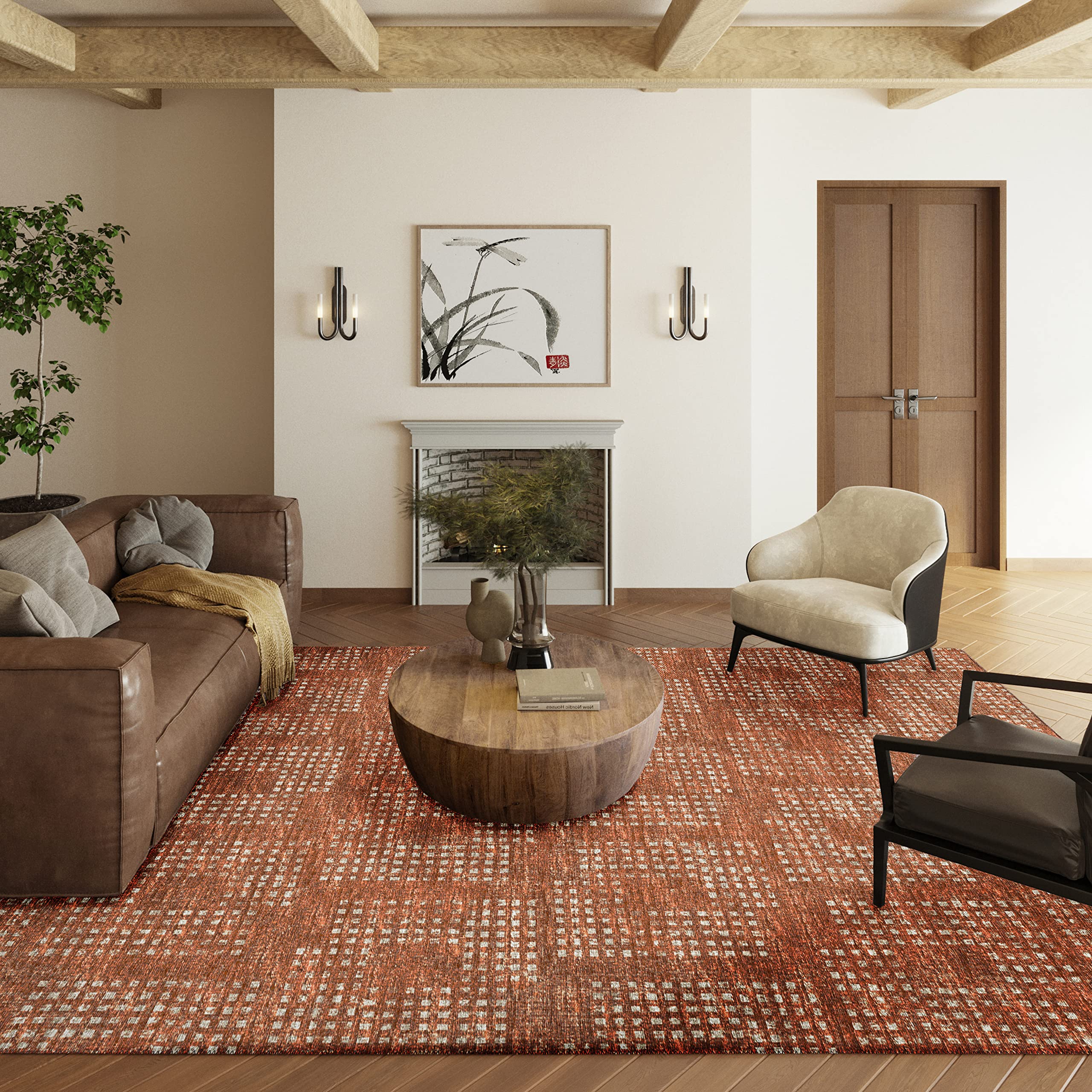 Addison Rugs Eleanor AER31 Canyon 10' x 14' Indoor/Outdoor Area Rug - Machine Washable, Non-Shedding, Easy Clean - Perfect for Bedroom, Living Room, Dining Room, Kitchen & Patio - Ideal for Home Decor, Family Gatherings and Outdoor Entertaining