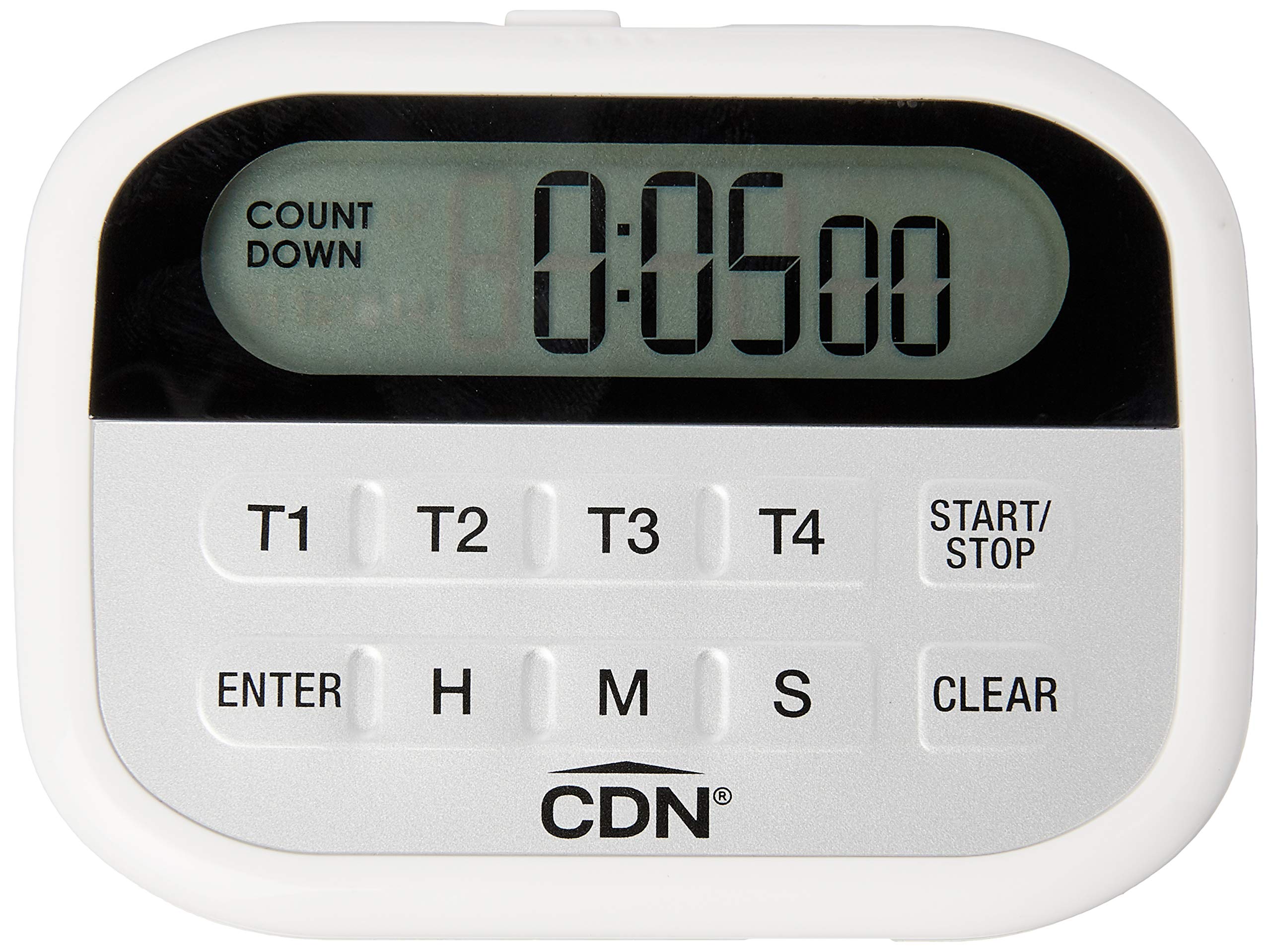 CDN PT2 Component Design Northwest 4-Event Digital Timer Clock - White | Programmable Kitchen Timer for Cooking, Baking, and Home Use