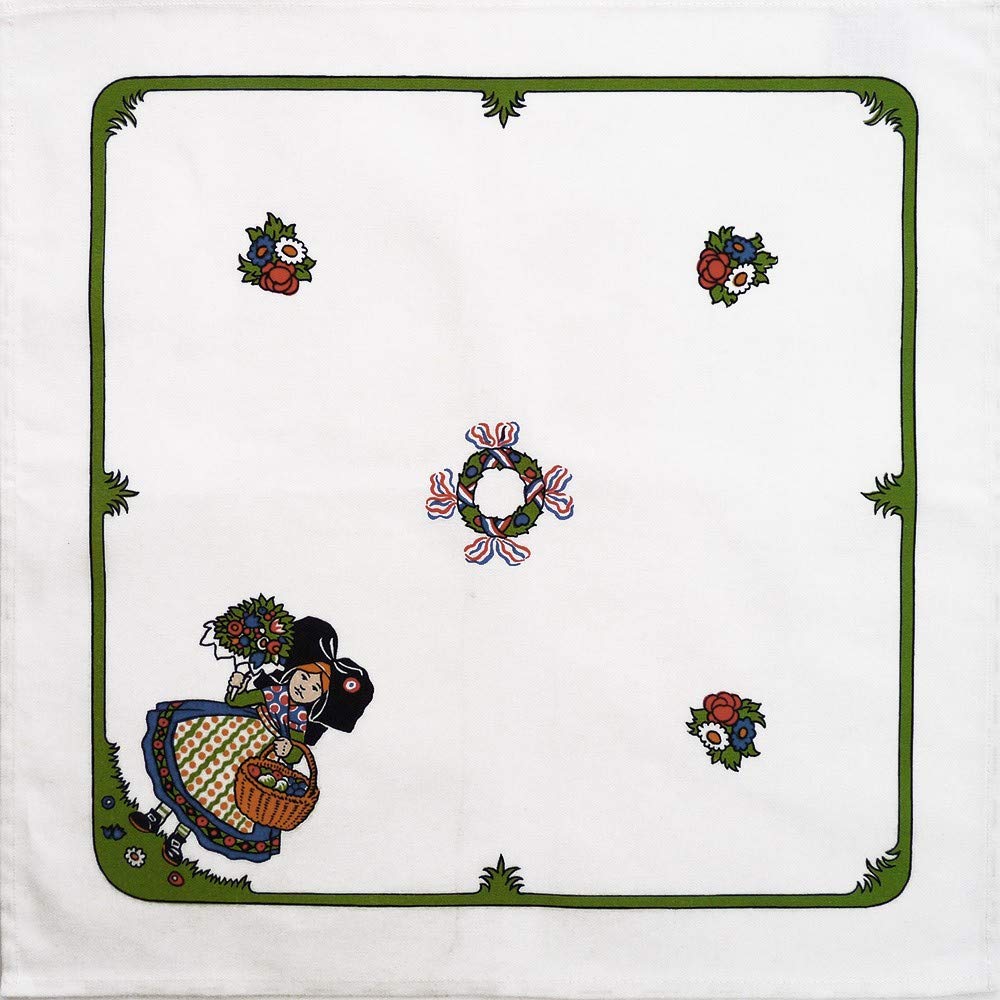 Beauvillé Set of 4 Hansi Alsacienne French Cotton Napkins 15x15 Inches - 100% Premium Cotton Hand-Painted Silk Screen Design - Imported from France - Perfect for Dinner Parties, Weddings & French-Themed Decor