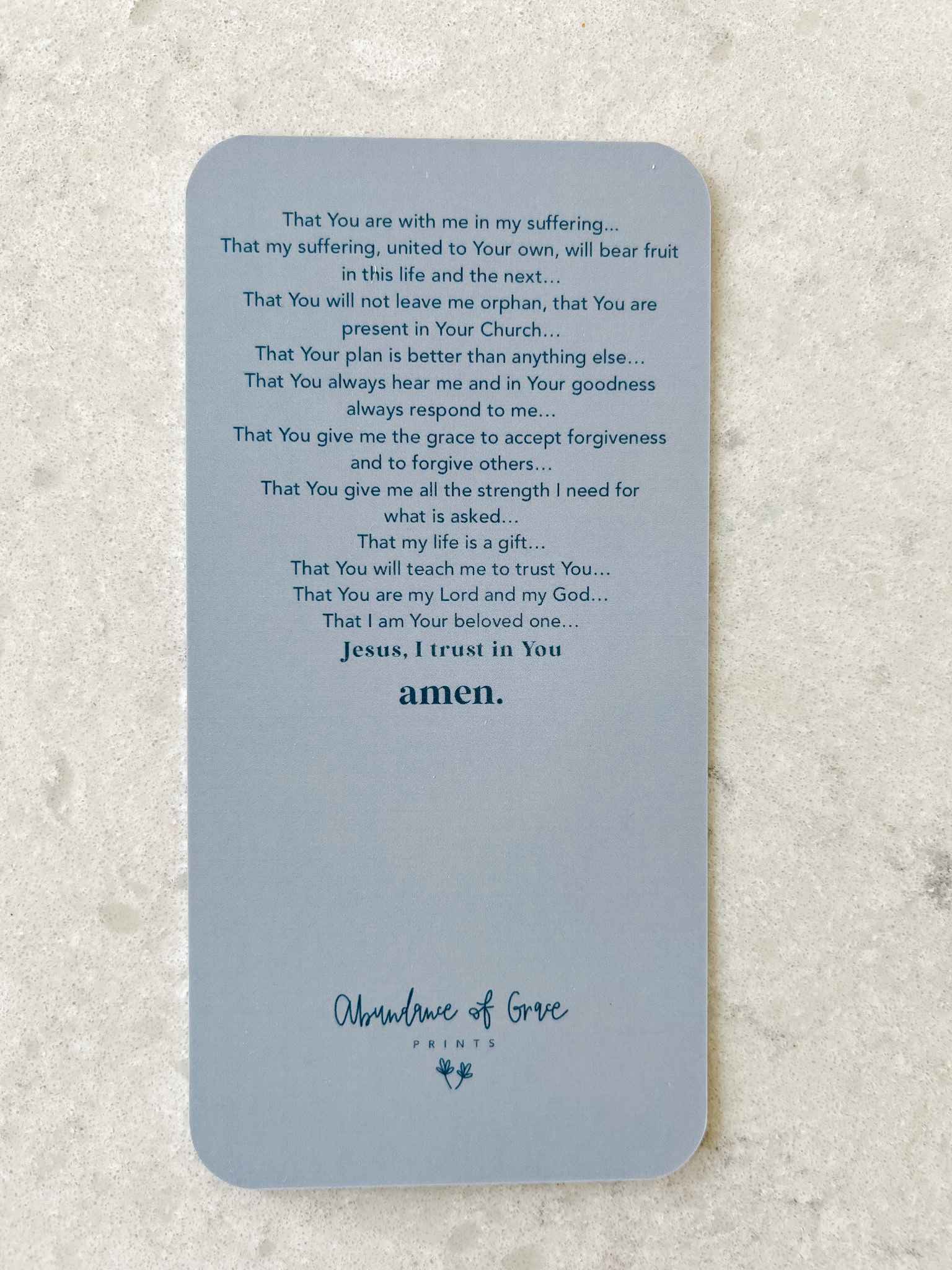 Litany of Trust Prayer Card - Inspirational Catholic Prayer Card for Faith & Devotion - Perfect for Daily Prayer, Bible Study & Spiritual Reflection