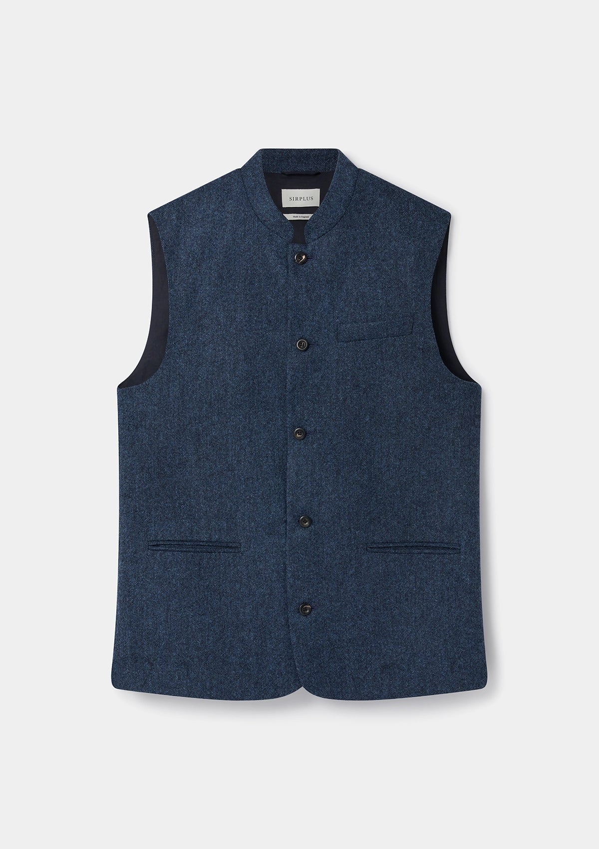 Elegant Slate Blue Tweed Nehru Waistcoat for Men - Vintage Style Formal Vest - Perfect for Weddings, Business Meetings & Special Occasions