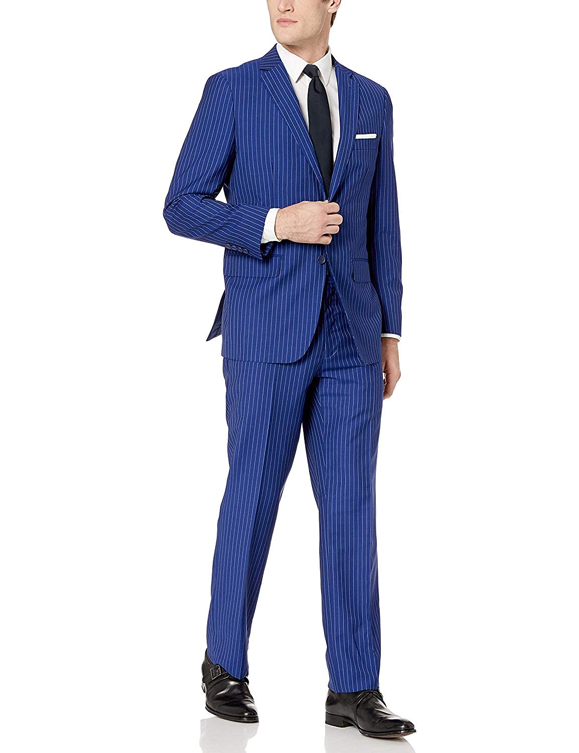 Adam Baker Men's Modern Fit 100% Wool Two-Piece Notch Lapel Suit - Premium Business Attire for Weddings, Interviews & Formal Events