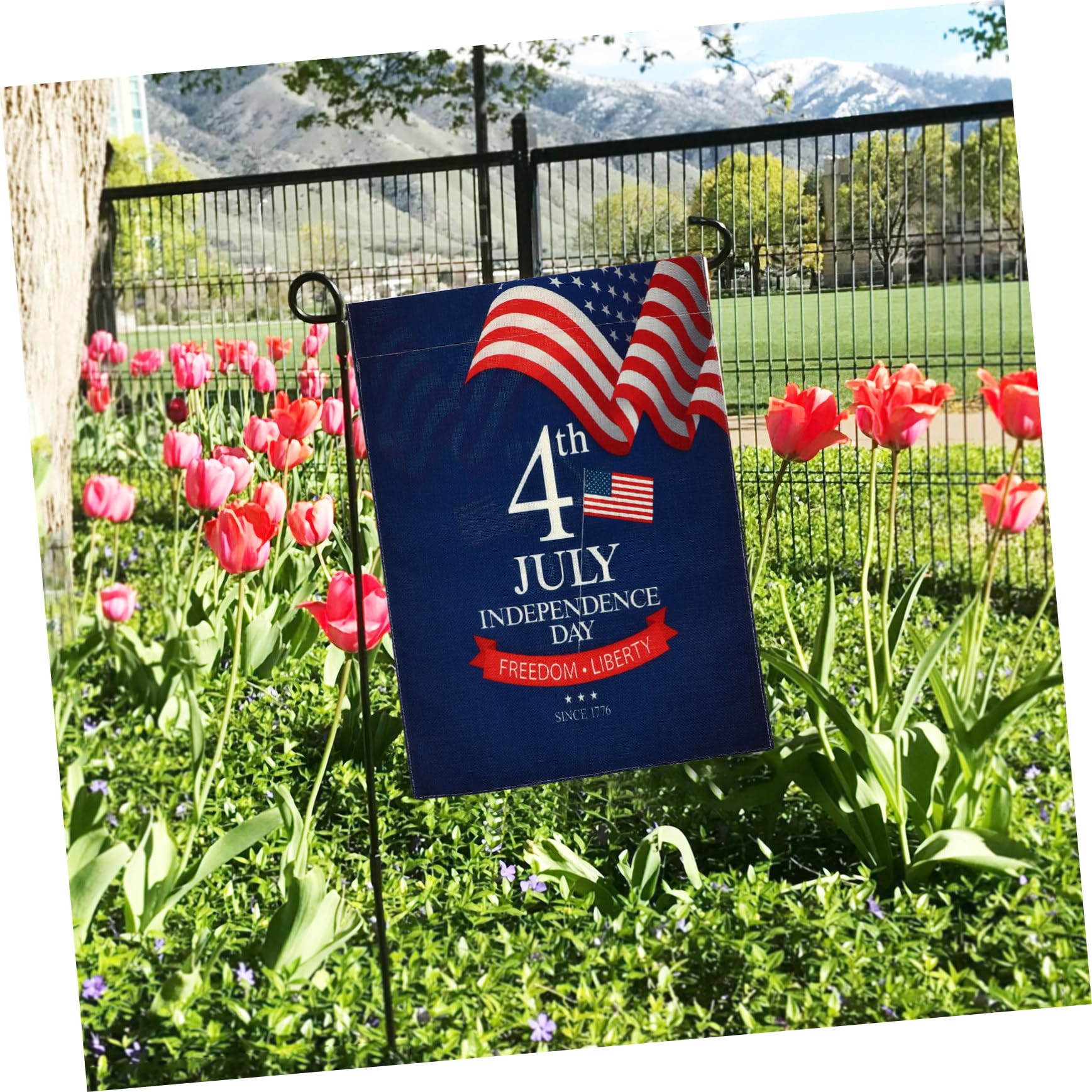 NOLITOY 3-Piece American Independence Day Garden Flag Set - Patriotic July 4th Outdoor Decor with Vibrant Printing for Yard, Porch, and Home Celebration