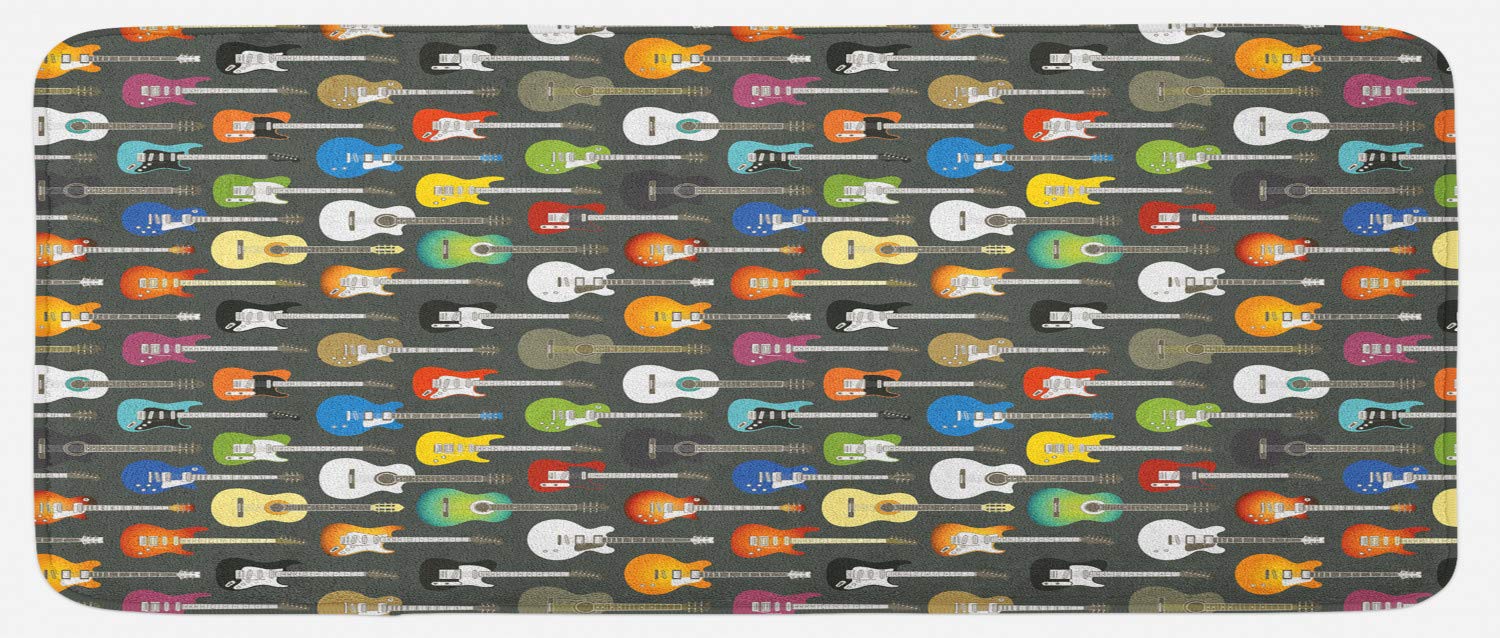 Ambesonne Non-Slip Kitchen Mat with Guitar Design - 47