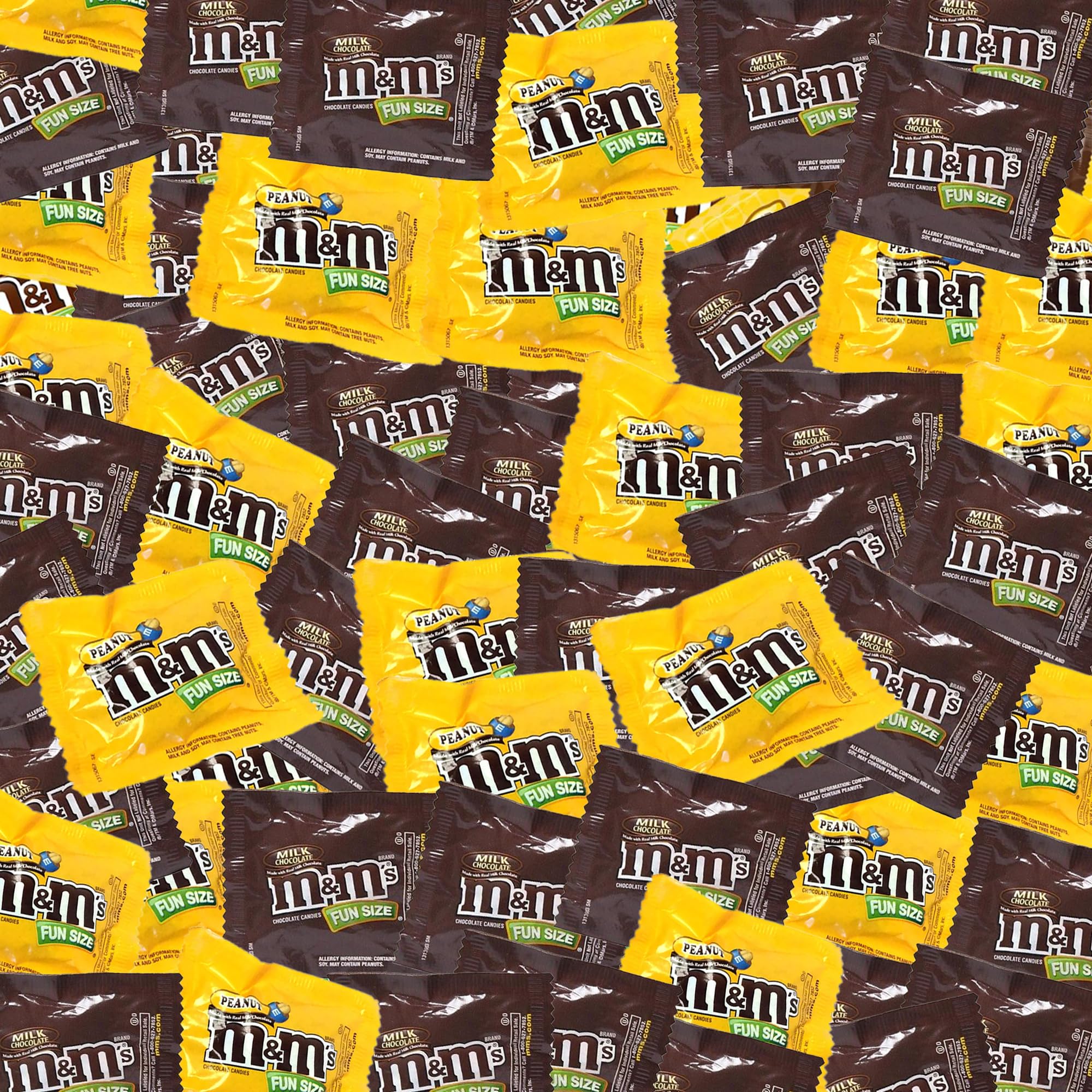 **M&M's Milk Chocolate & Peanut Fun Size Candy Bulk 2lbs – Individually Wrapped Variety Pack for Parties, Halloween, Office Snacks & Gift Baskets**