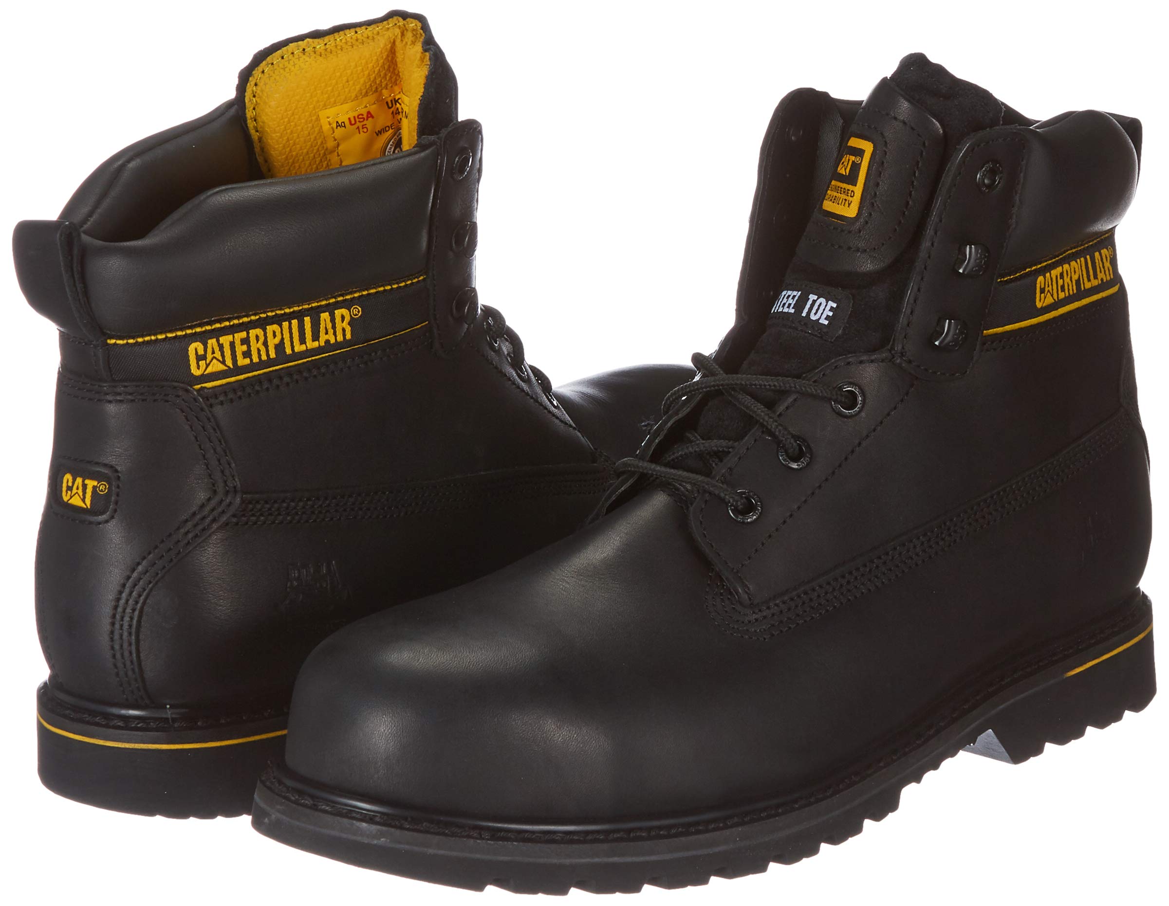 Caterpillar Men's Safety Work Boots - Steel Toe, Slip Resistant, Ankle Support for Construction & Industrial Use