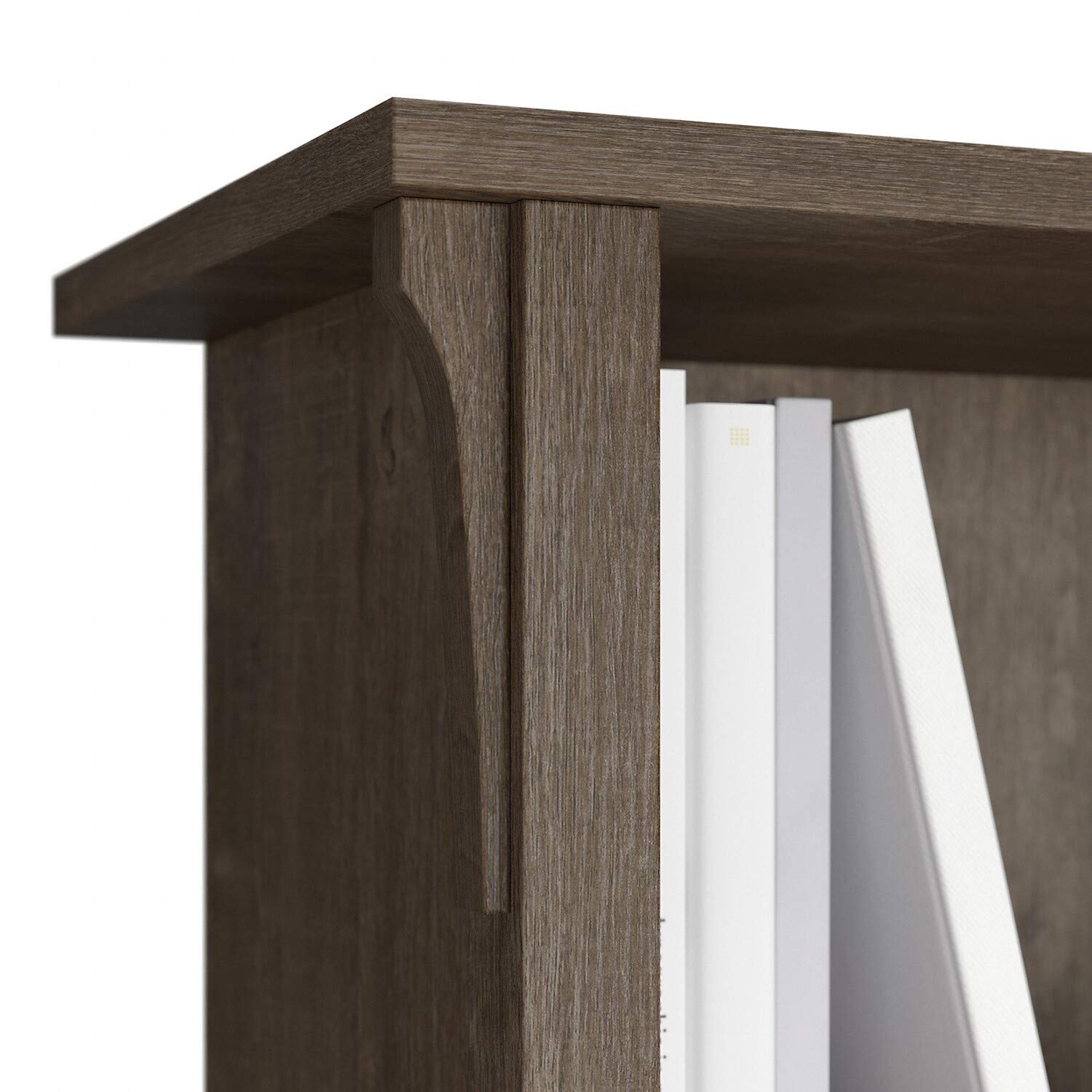 Bush Furniture Salinas 5-Shelf Bookcase in Ash Brown - Tall Large Bookshelf for Living Room, Home Office, Entryway - Perfect for Organizing Books, Decor & Storage in Any Space