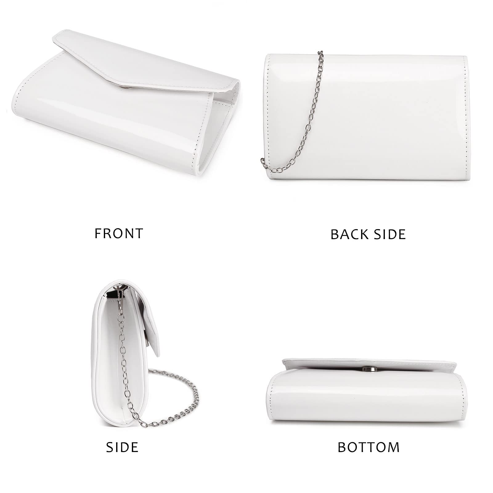 Labair Women's Patent Leather Clutch Purse - Elegant Evening Bag for Wedding, Prom & Formal Events - Perfect for Parties, Date Nights & Special Occasions