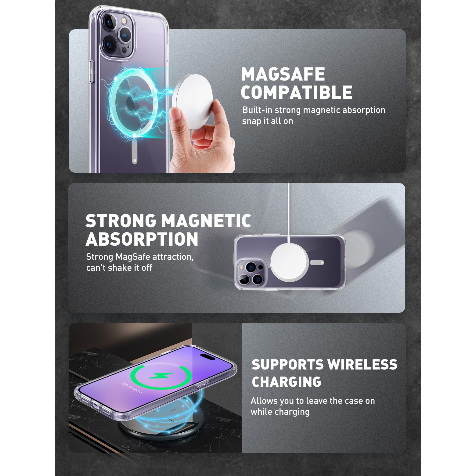 iPhone 14 Pro Case 6.1 Inch - Unicorn Beetle MAG Slim Clear Protective Cover with MagSafe Compatibility | Perfect for Everyday Use, Travel & Wireless Charging