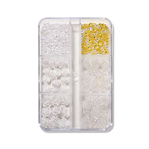Adonpshy Small Steel Ball Nail Art Accessories - Shiny Camellia Design for Women | Perfect for DIY Nail Art, Salon Manicures & Home Nail Decoration