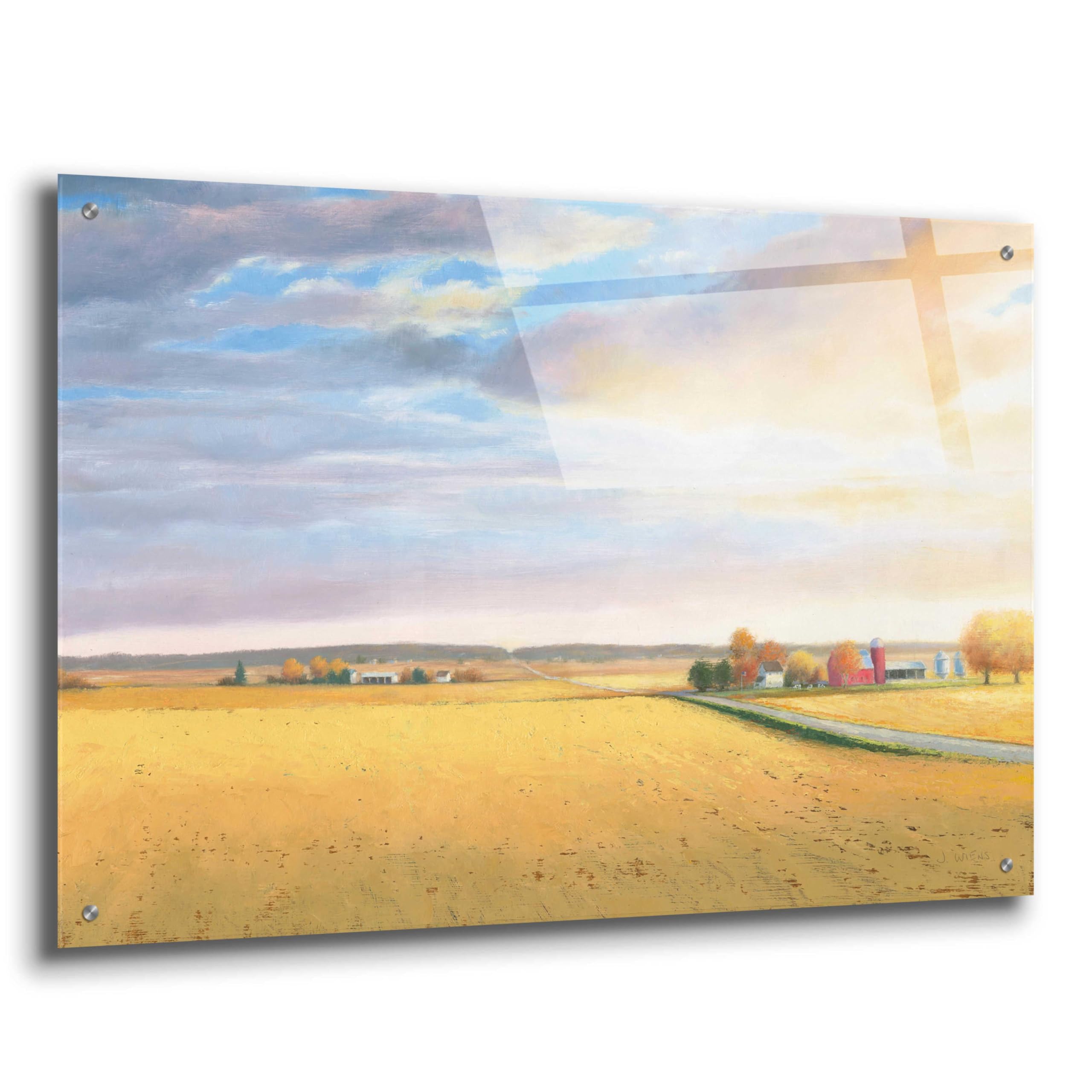 Epic 'Heartland Landscape' Acrylic Glass Wall Art by James Wiens - 36x24 Inches Modern Farmhouse Painting for Living Room, Bedroom & Office Decor