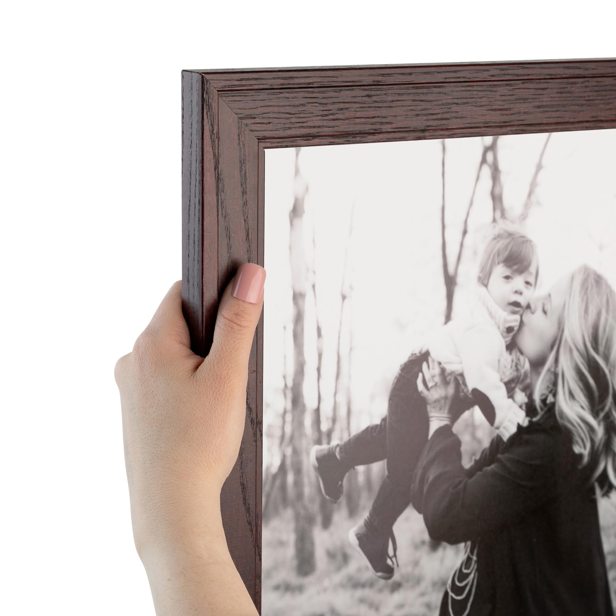 ArtToFrames 11x49 Inch Red Cherry Wood Picture Frame - 1.5 Inch Custom Poster Frame for Art & Photos with Economy Acrylic - Perfect for Wall Decor, Living Room, Bedroom & Office Display