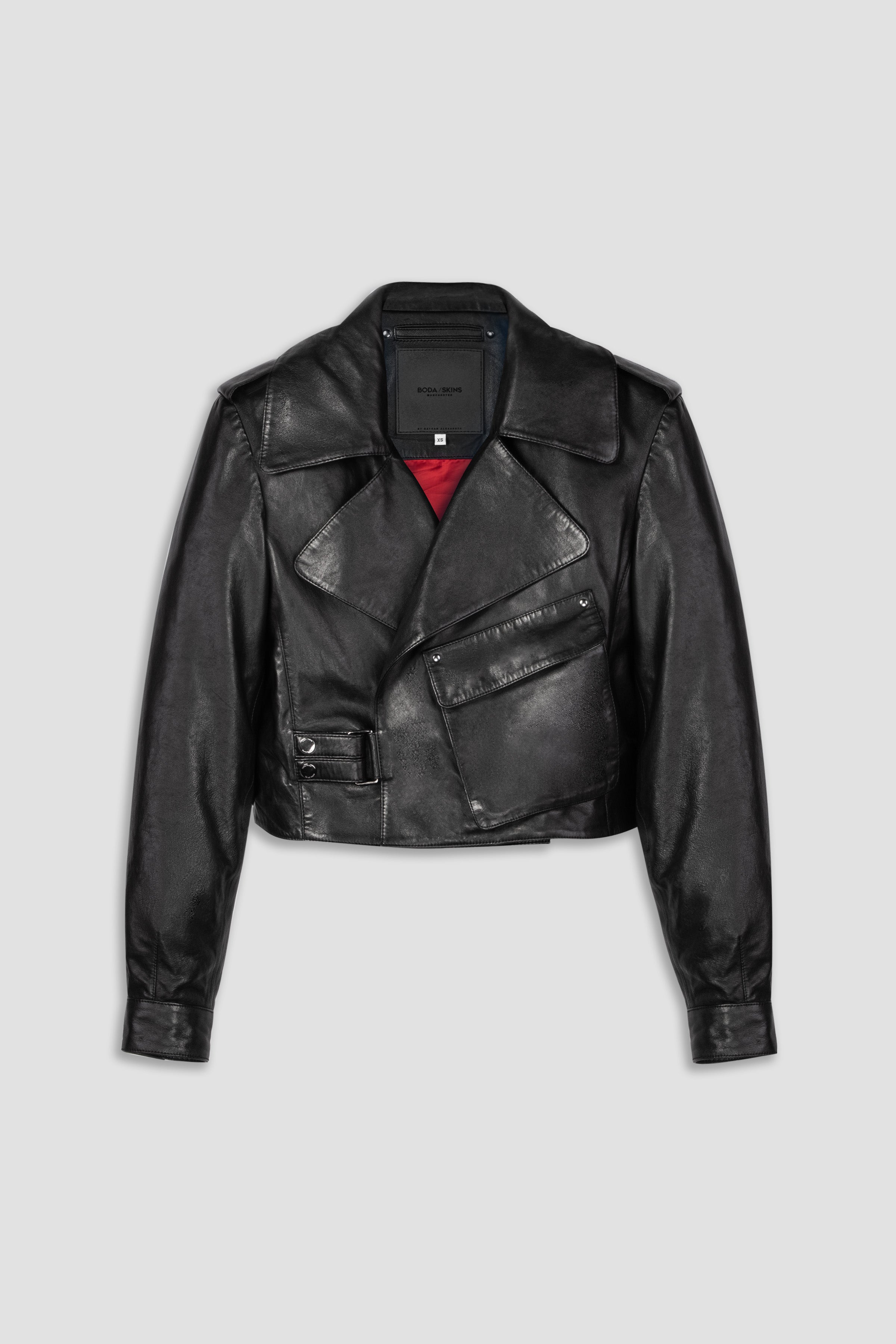 Cropped Blouson Jacket for Women - Black Tall Size - Stylish & Comfortable for Casual Outings and Office Wear
