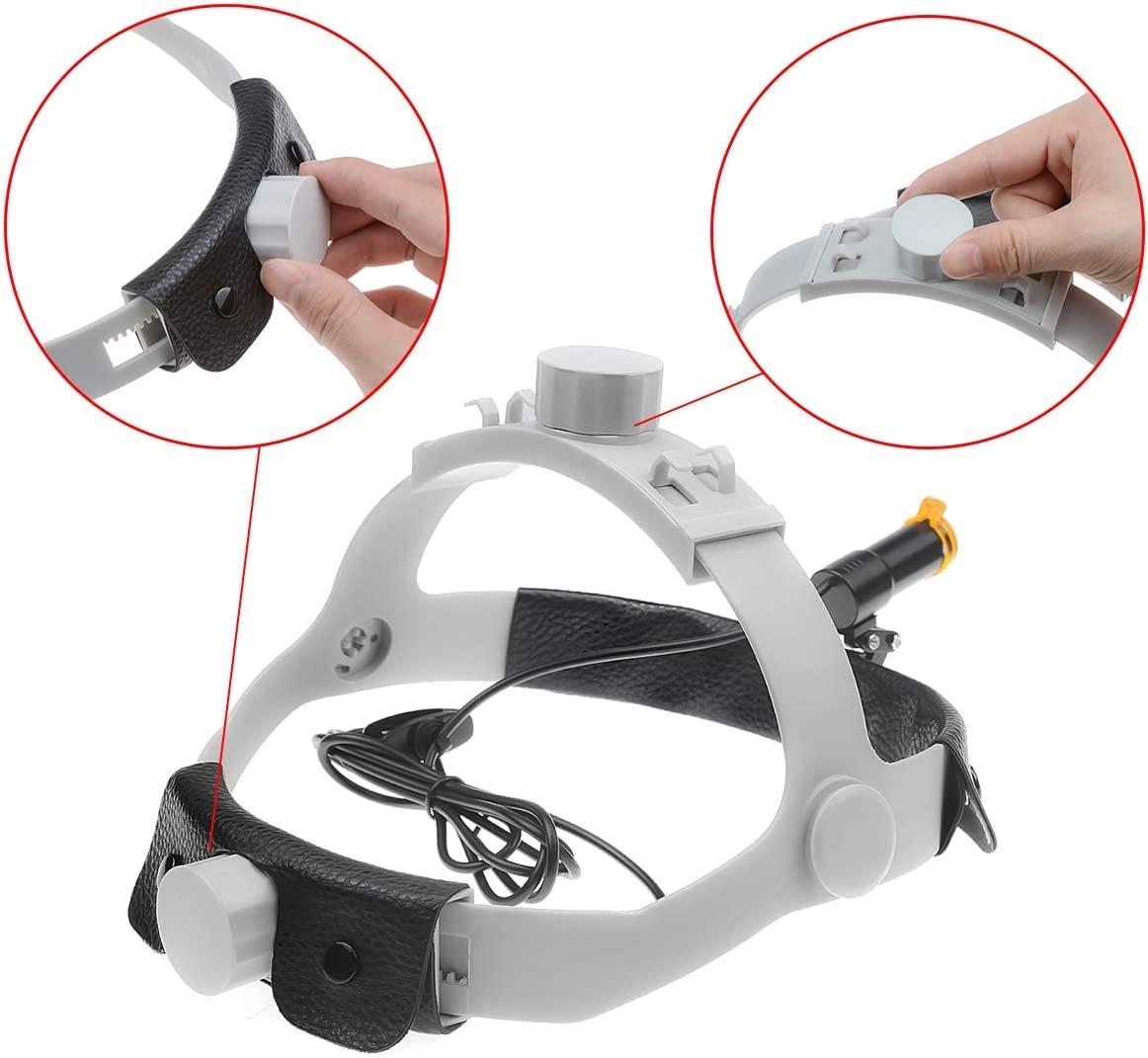 5W Portable LED Surgical Headlight - Adjustable Square Beam Headlamp with Optical Filter, Belt Clip & Battery - Perfect for Medical Procedures, Dental Work, and Detailed Repair Tasks