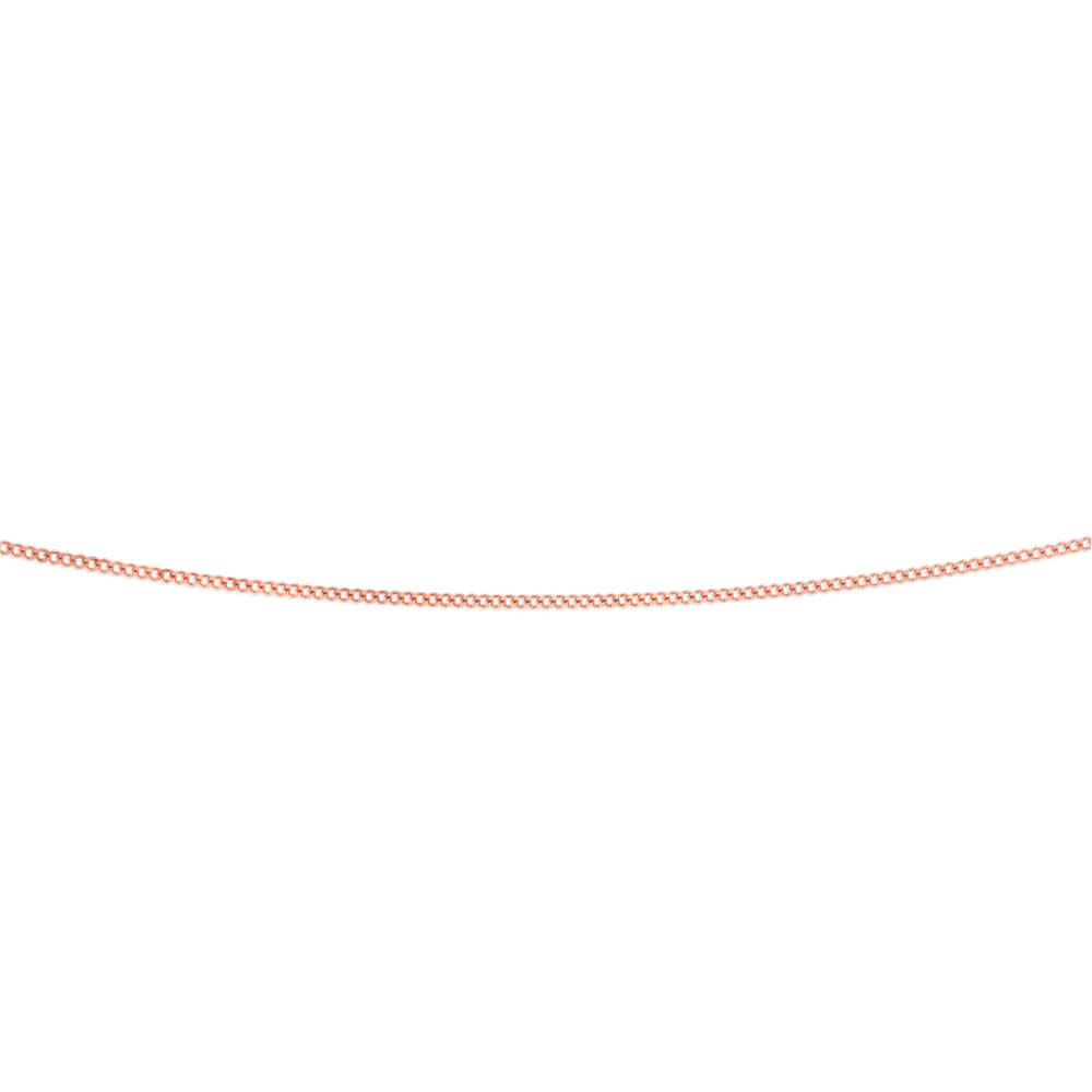9ct Rose Gold Solid Diamond Cut 45cm 40 Gauge Curb Chain Necklace for Women - Elegant Jewelry Gift for Birthday, Anniversary & Special Occasions