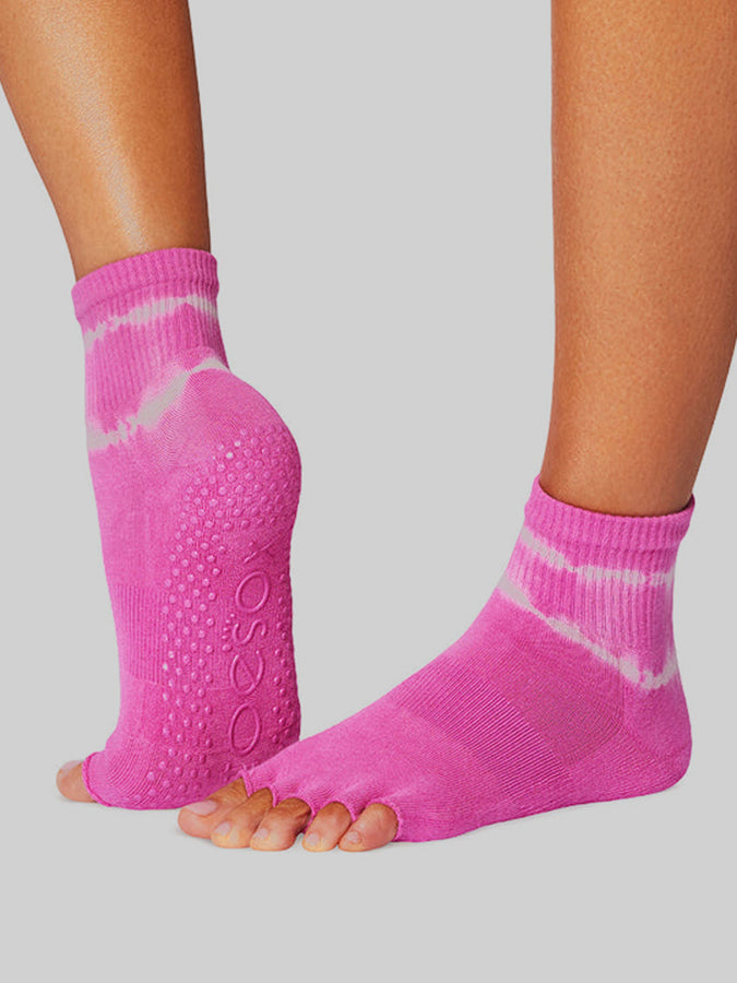 ToeSox Melody Half Toe Non-Slip Yoga Socks for Women - Grip Socks for Pilates, Barre & Dance - Breathable Workout Socks for Studio & Home Exercise