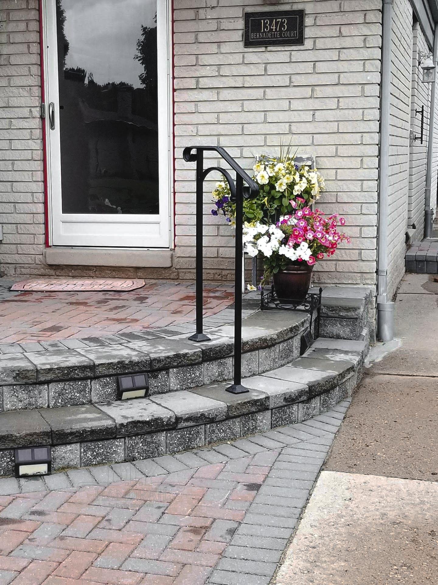 Fortin Ironworks Wrought Iron Handrails - Outdoor Stair Railing for Steps, DIY Handrail Arch #1 with Concrete Fastener Kit | Perfect for Porch Steps, Garden Stairs & Deck Safety